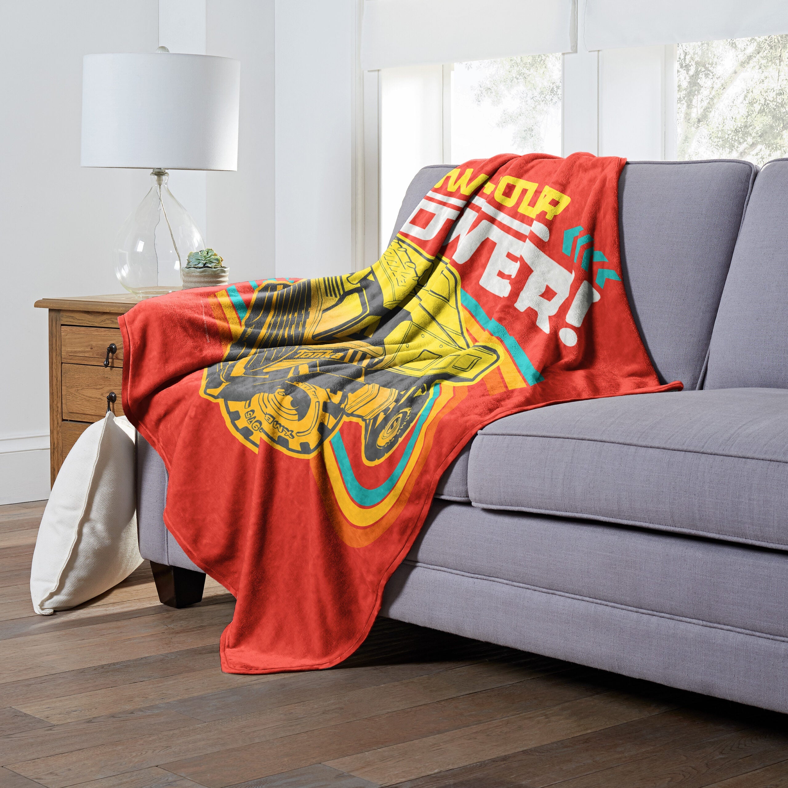 Hasbro Tonka Know Your Power Silk Touch Throw Blanket 50x60 Inches