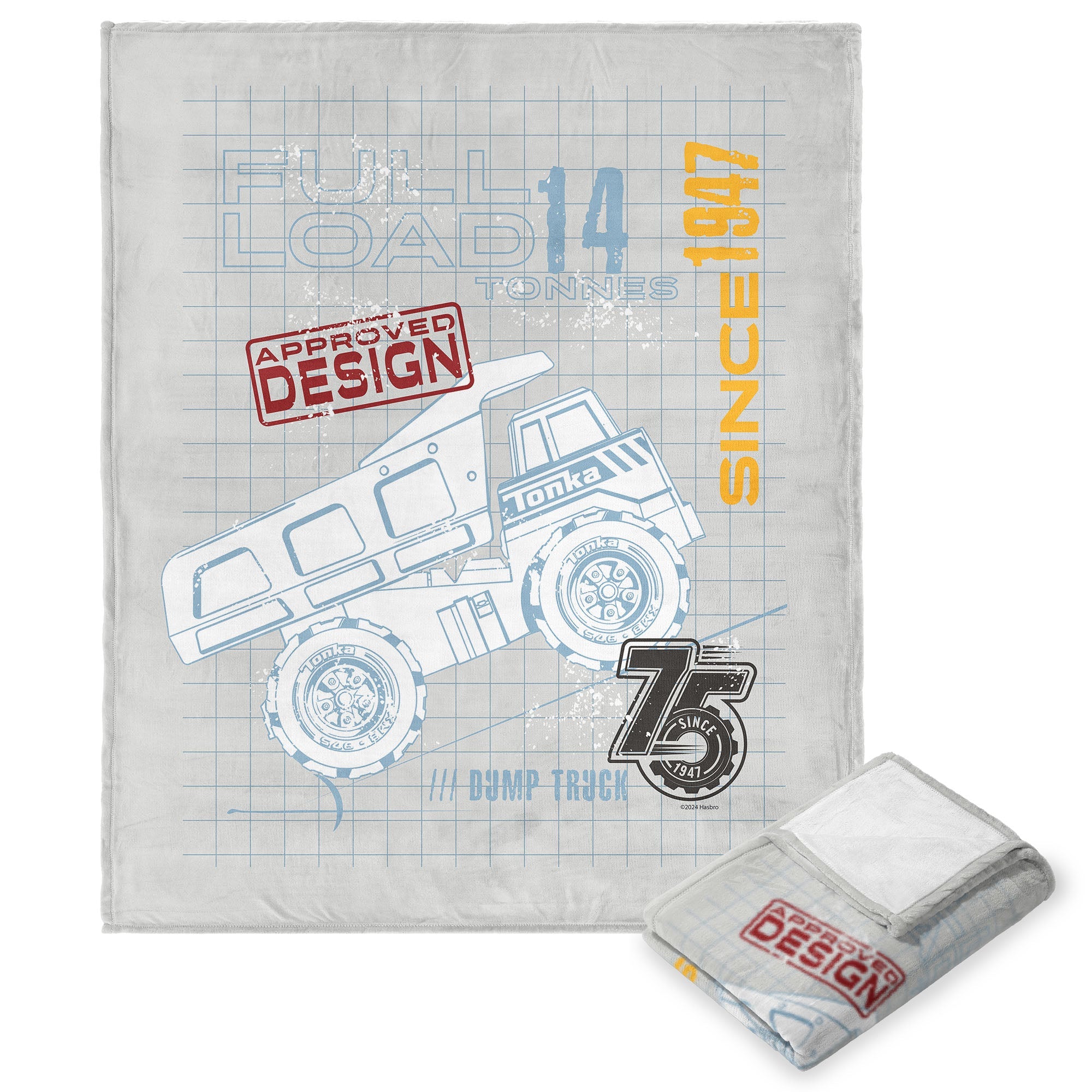 Tonka Hasbro Full Truckload Silk Touch Throw Blanket 50X60 Inches