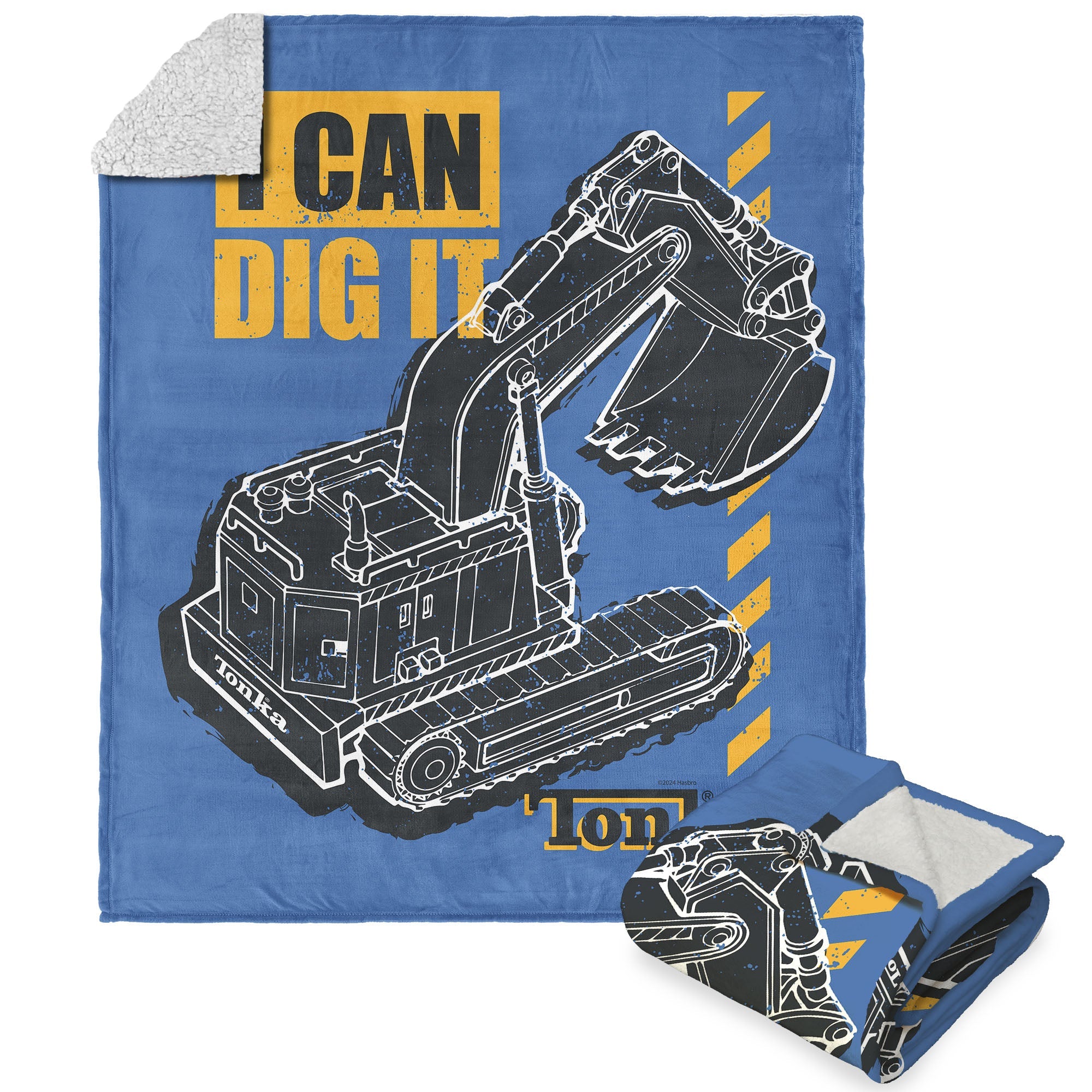Tonka Hasbro I Can Dig It Silk Touch Sherpa Throw Blanket 50X60 Inches
