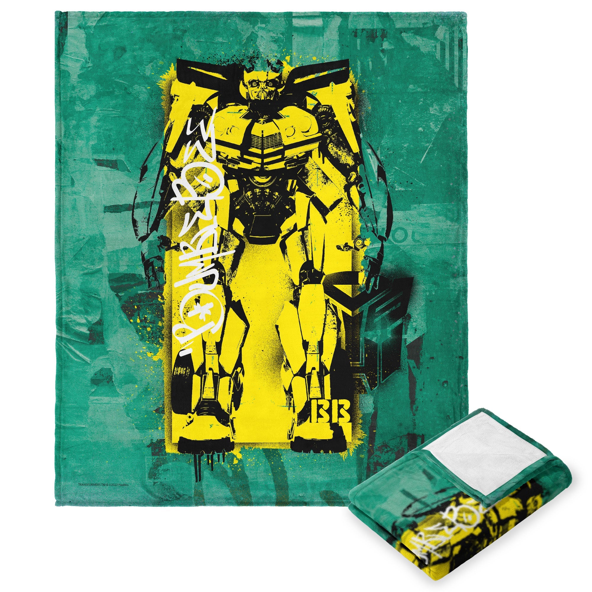 Hasbro Transformers: Rise Of The Beasts Graffiti Bumblebee Silk Touch Throw Blanket 50x60 Inches