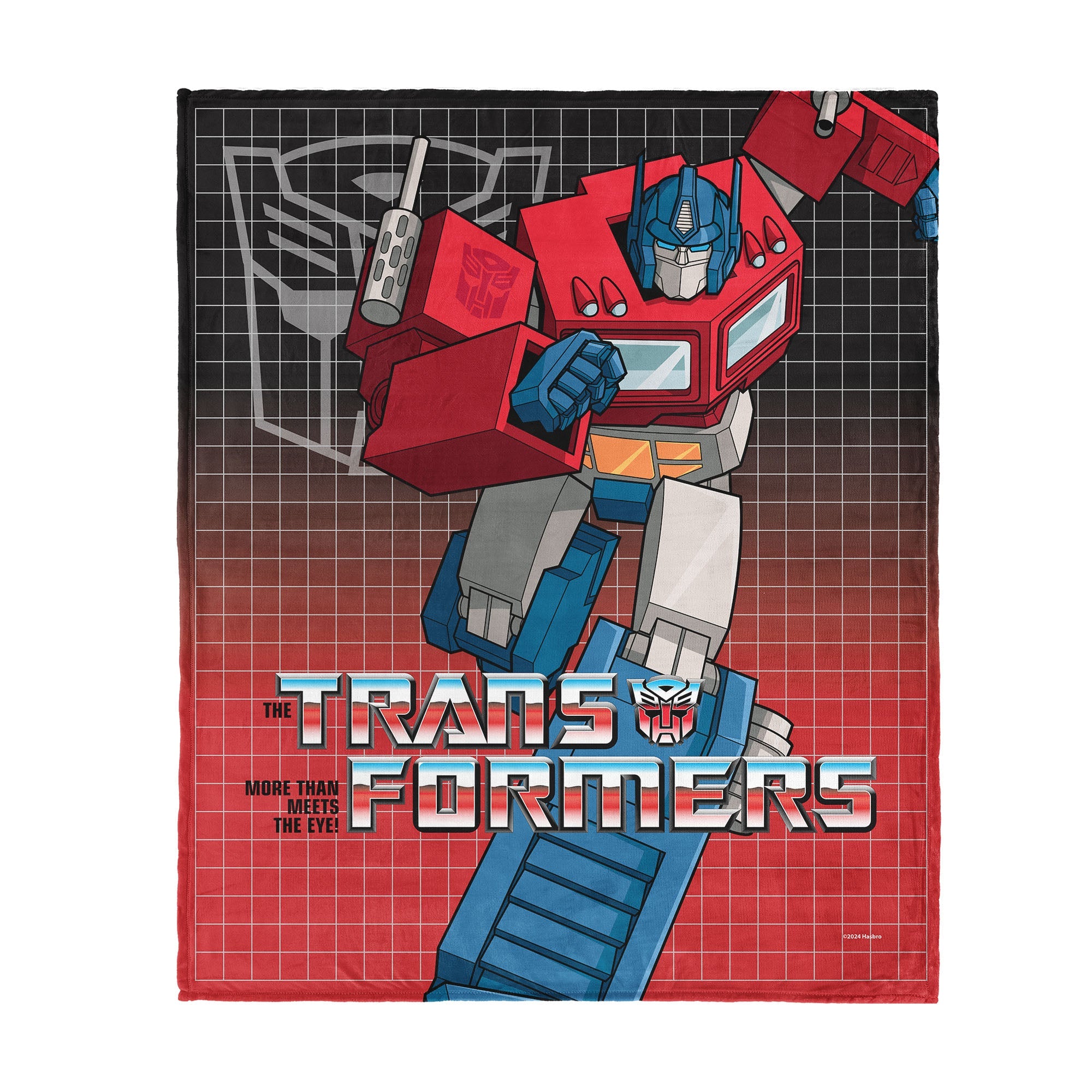 Hasbro Transformers G1 Grid Optimus Prime Silk Touch Throw Blanket 50X60 Inches