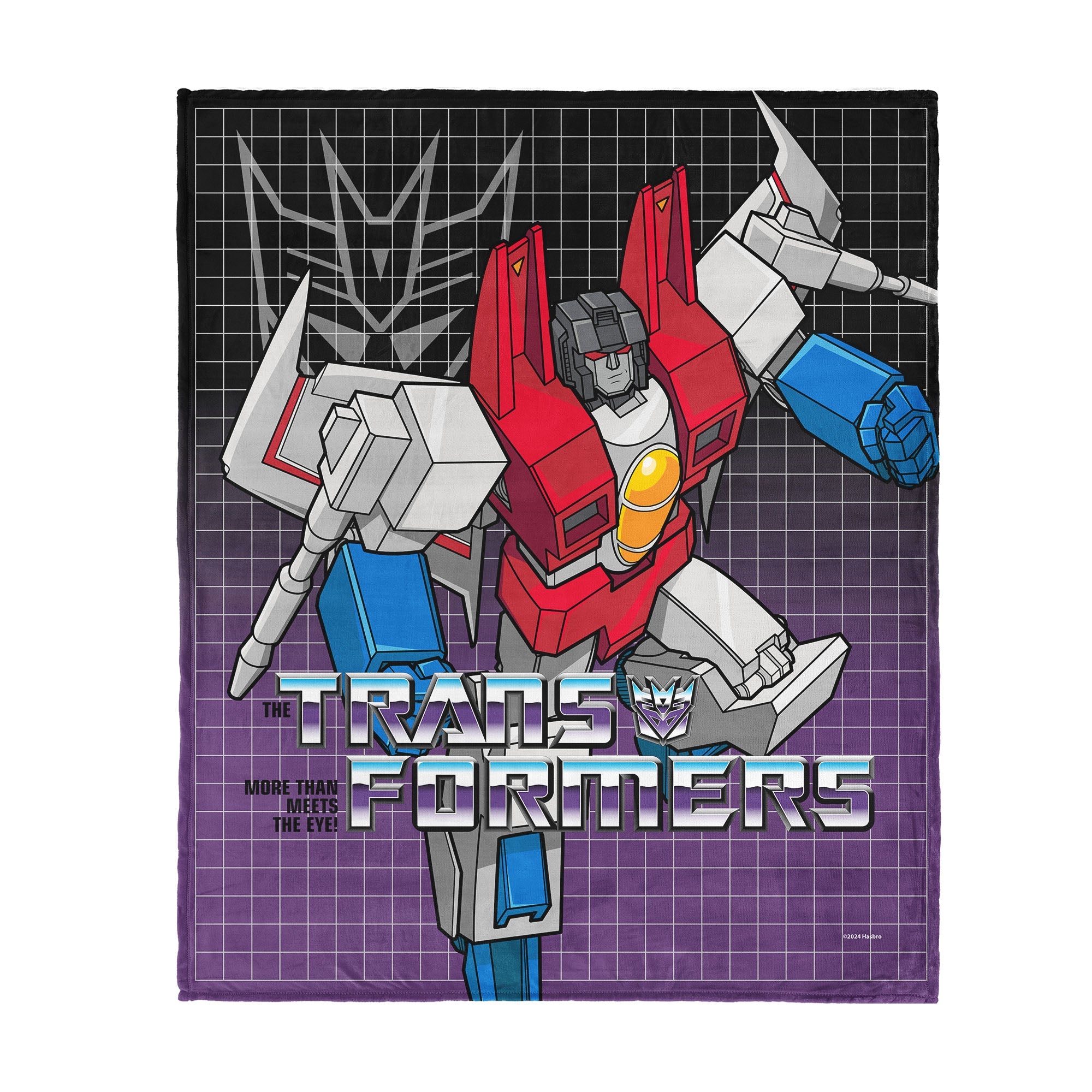 Hasbro Transformers G1 Grid Starscream Silk Touch Throw Blanket 50X60 Inches