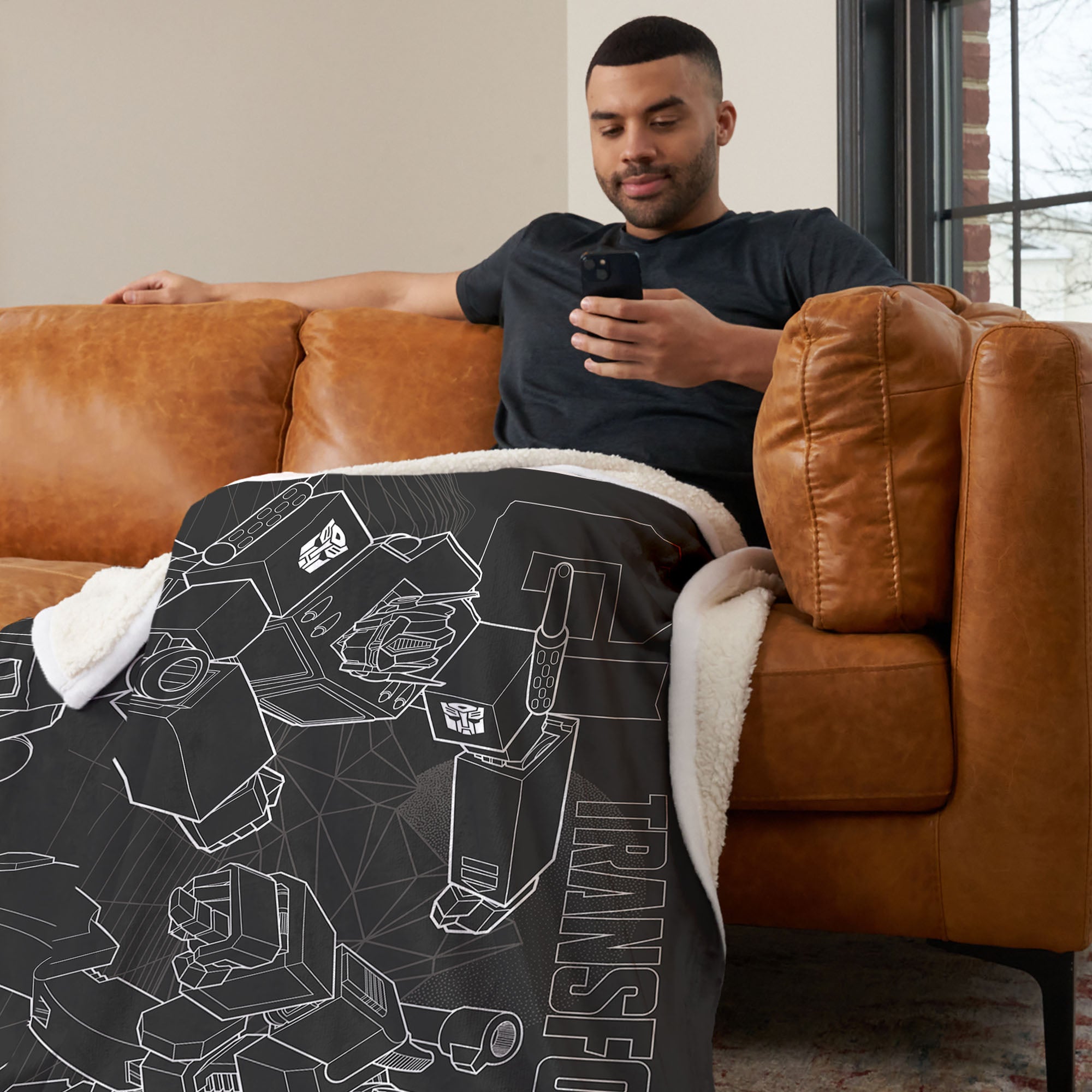 Hasbro Transformers One Shall Stand, One Shall Fall Silk Touch Sherpa Throw Blanket 50X60 Inches