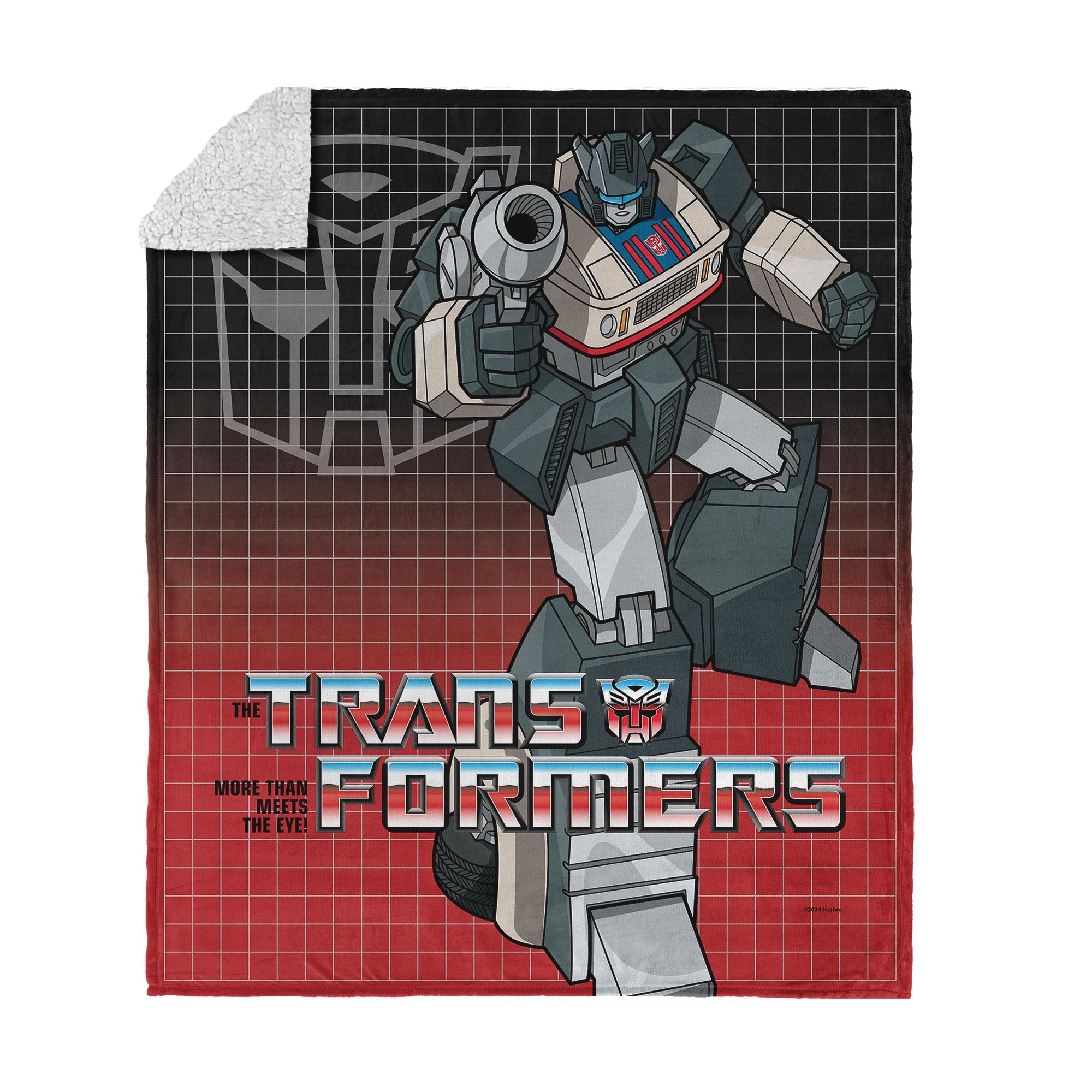 Hasbro Transformers G1 Grid Jazz Silk Touch Sherpa Throw Blanket 50X60 Inches