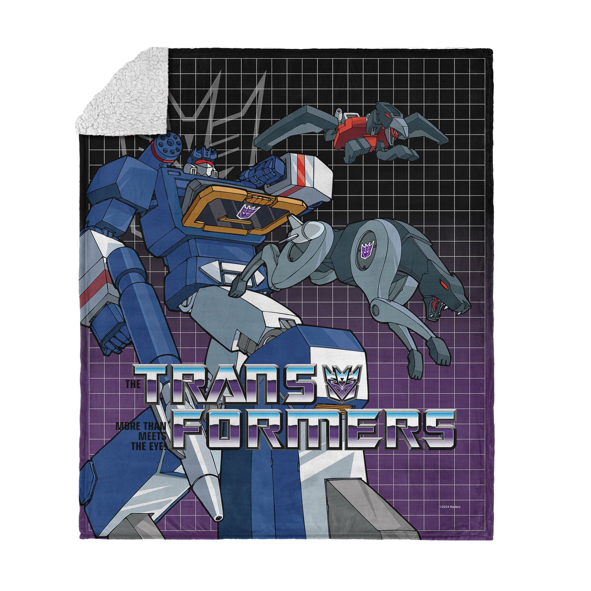 Hasbro Transformers G1 Grid Soundwave Silk Touch Sherpa Throw Blanket 50X60 Inches