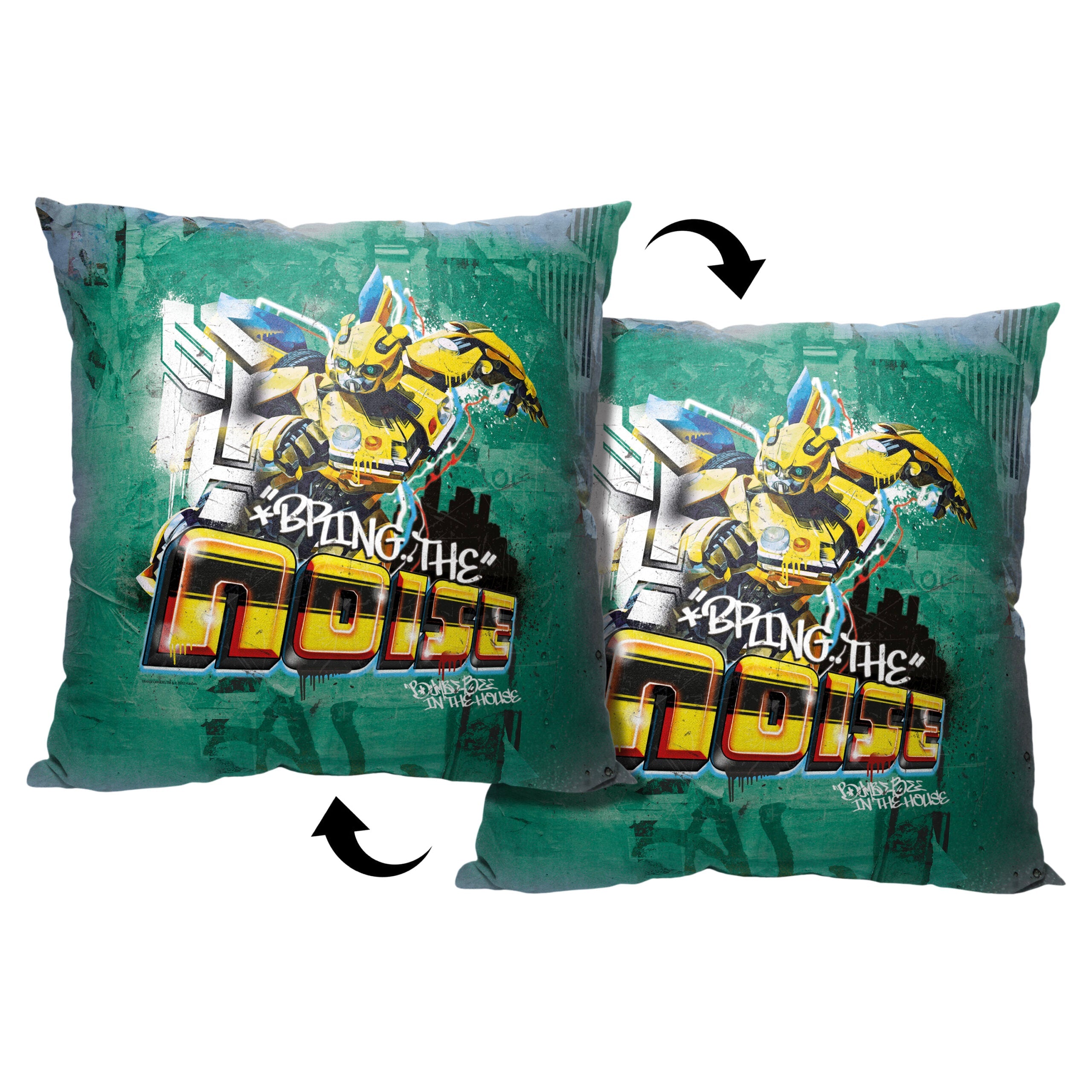 Hasbro Transformers: Rise Of The Beasts Bumblebee In The House Throw Pillow 18x18 Inches