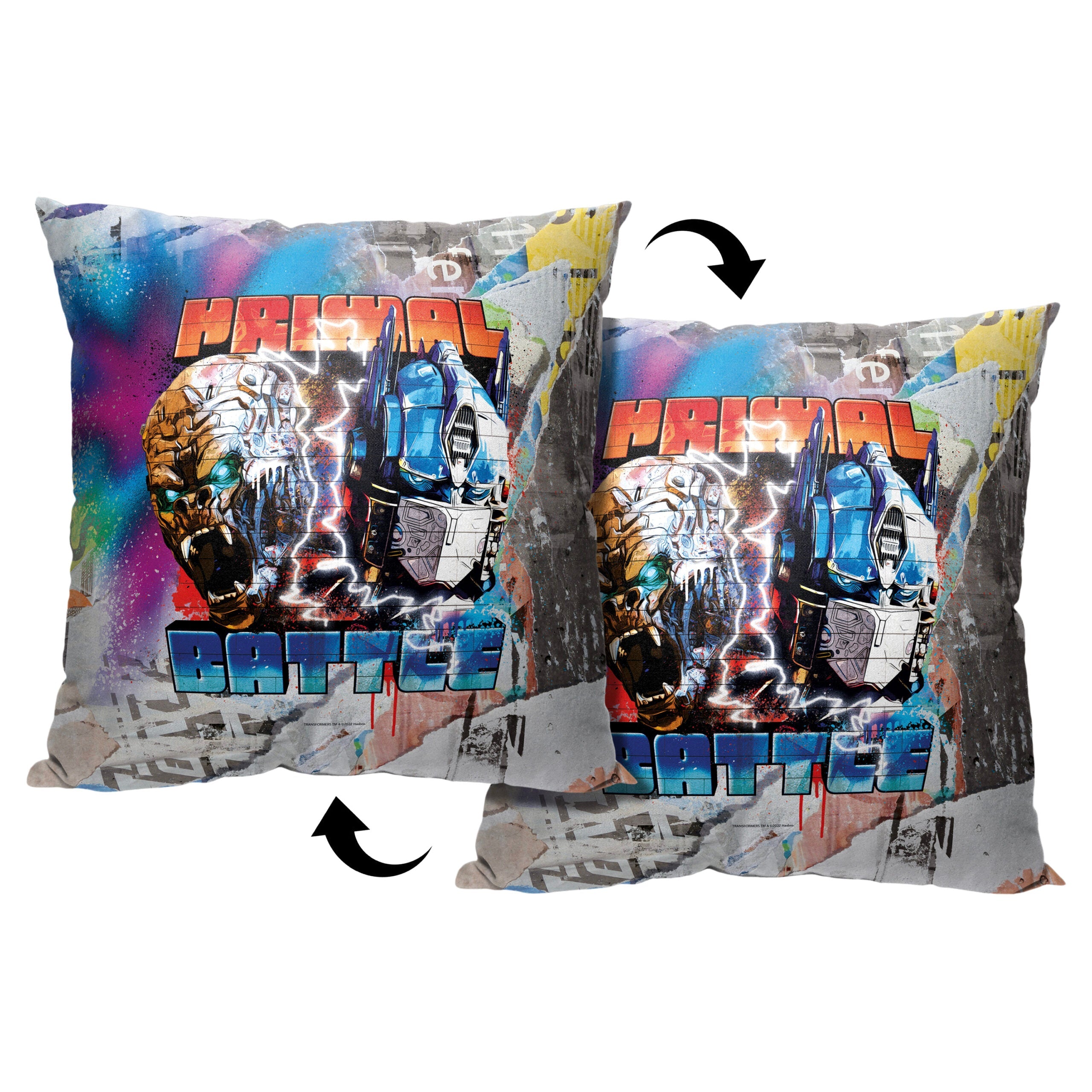 Hasbro Transformers: Rise Of The Beasts Primal Battle Throw Pillow 18x18 Inches