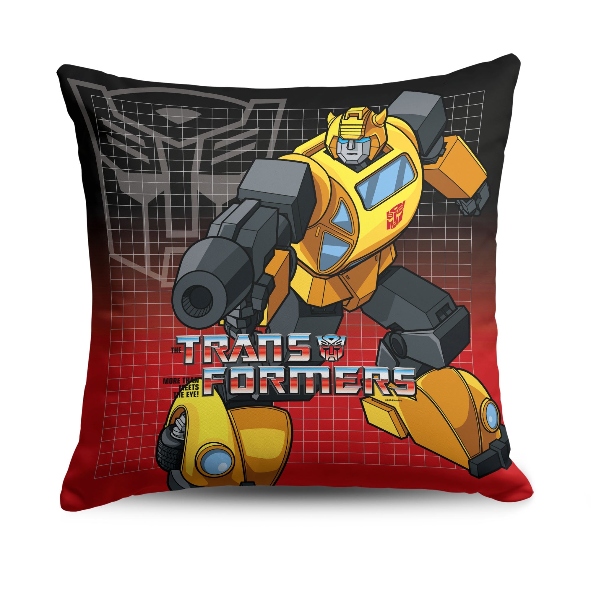 Hasbro Transformers G1 Grid Bumblebee Throw Pillow 18X18 Inches