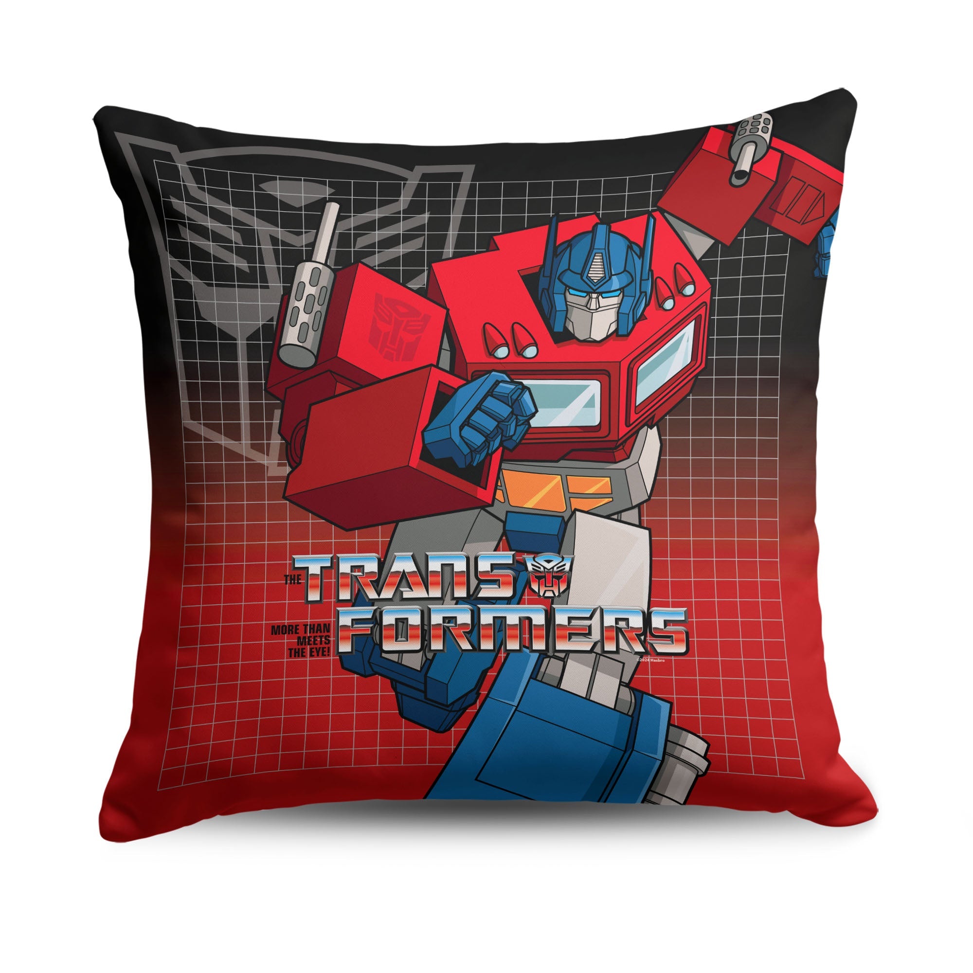 Hasbro Transformers G1 Grid Optimus Prime Throw Pillow 18X18 Inches