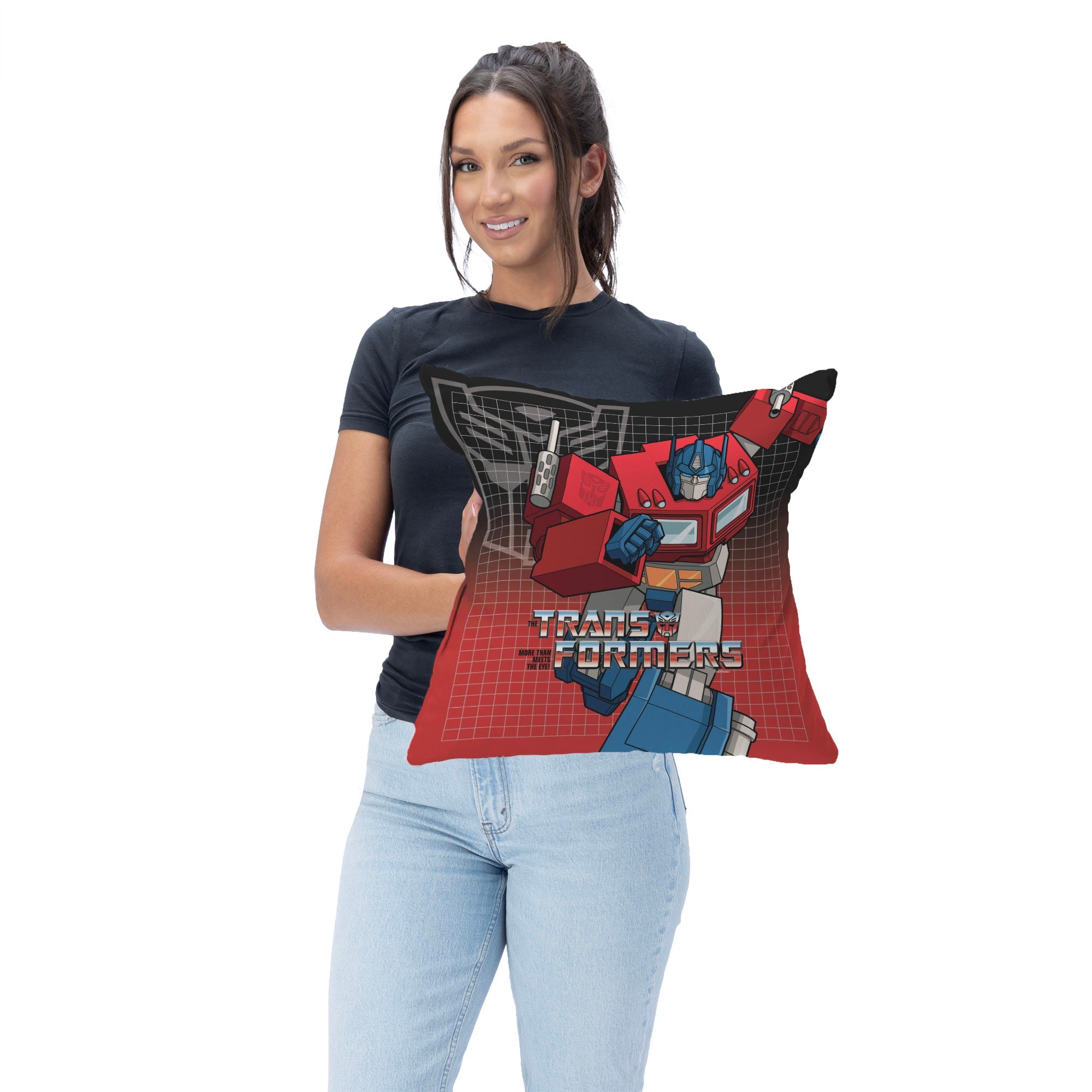 Hasbro Transformers G1 Grid Optimus Prime Throw Pillow 18X18 Inches