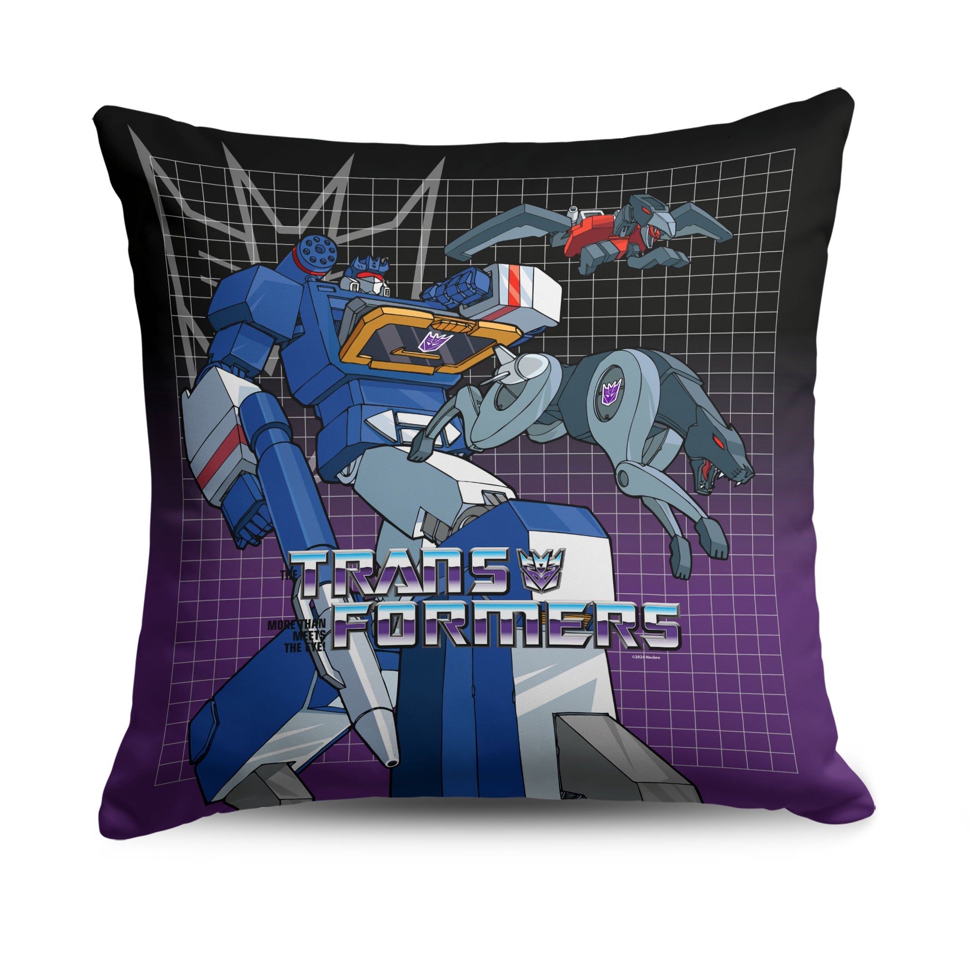 Hasbro Transformers G1 Grid Soundwave Throw Pillow 18X18 Inches