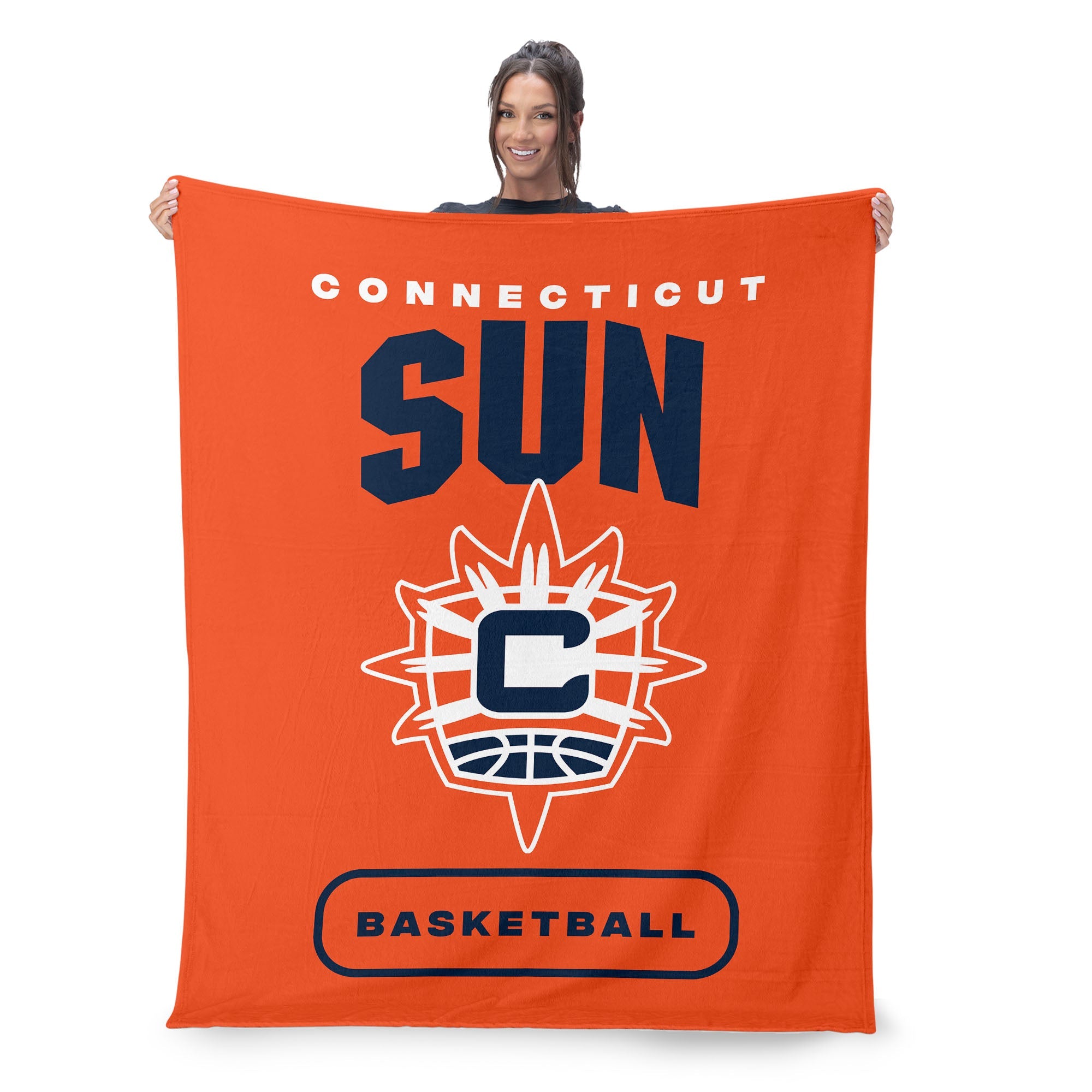 Connecticut Sun WNBA High Block Silk Touch Throw Blanket 50 x 60 inches