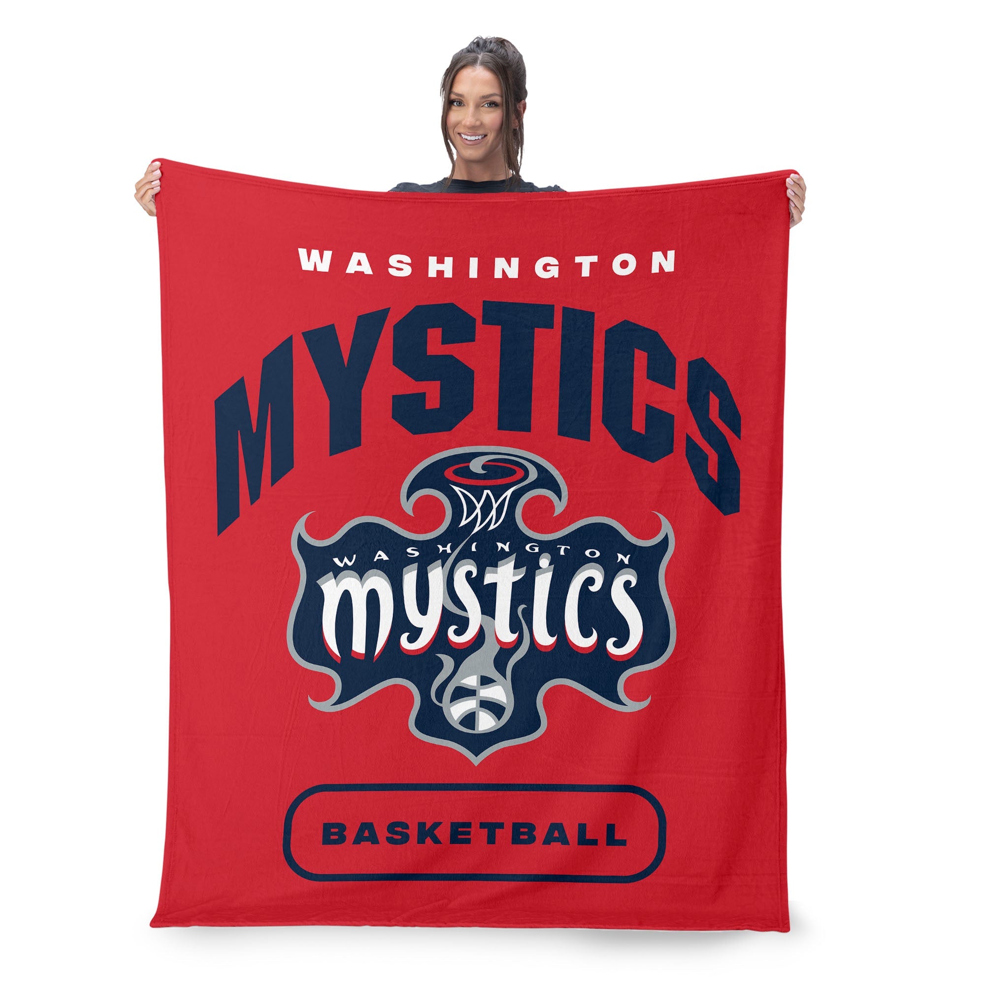 Washington Mystics WNBA High Block Silk Touch Throw Blanket 50 x 60 inches