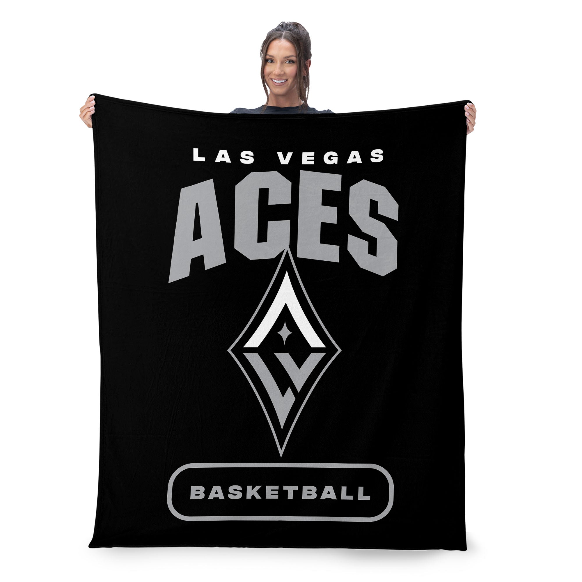 Las Vegas Aces WNBA High Block Silk Touch Throw Blanket 50 x 60 inches