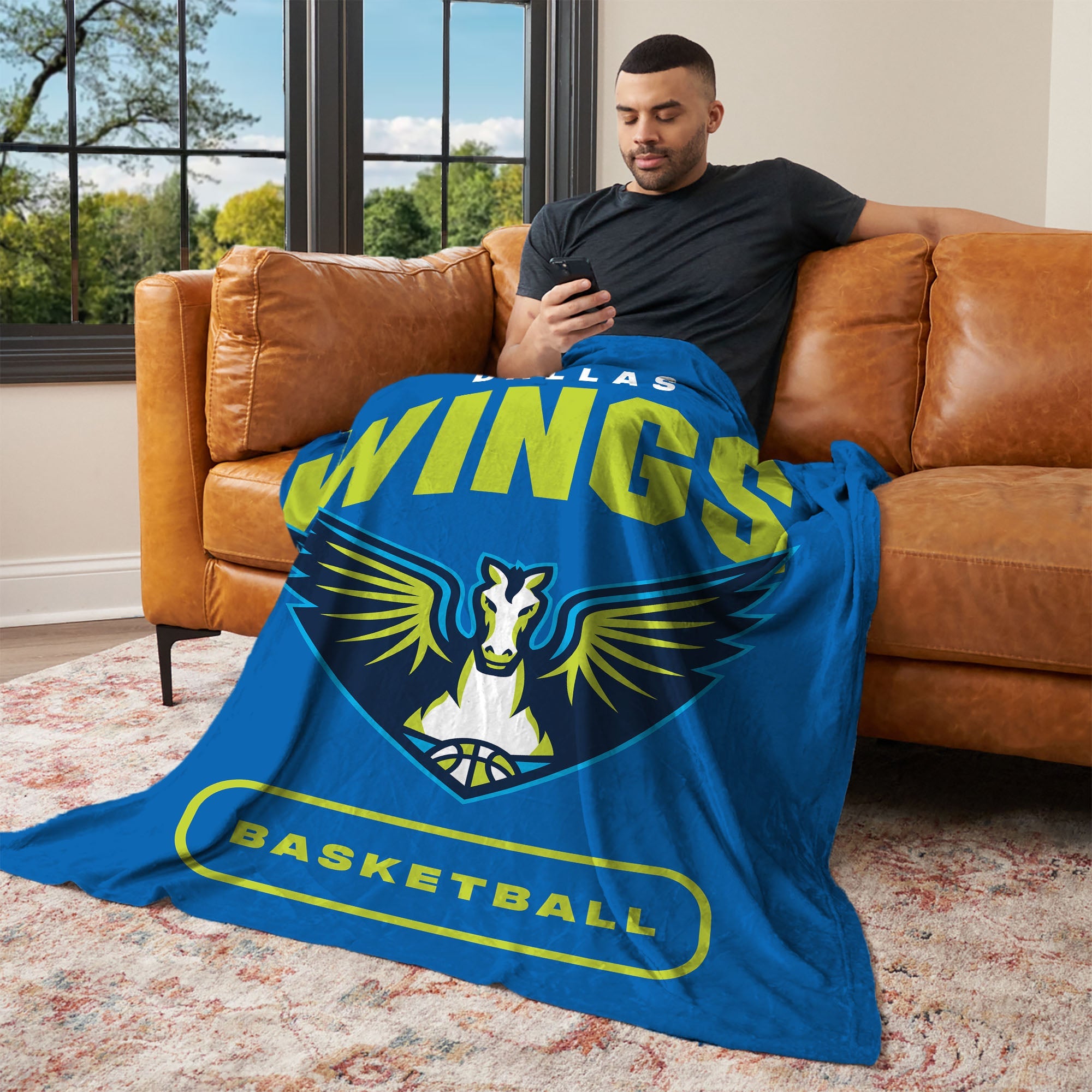 Dallas Wings WNBA High Block Silk Touch Throw Blanket 50 x 60 inches
