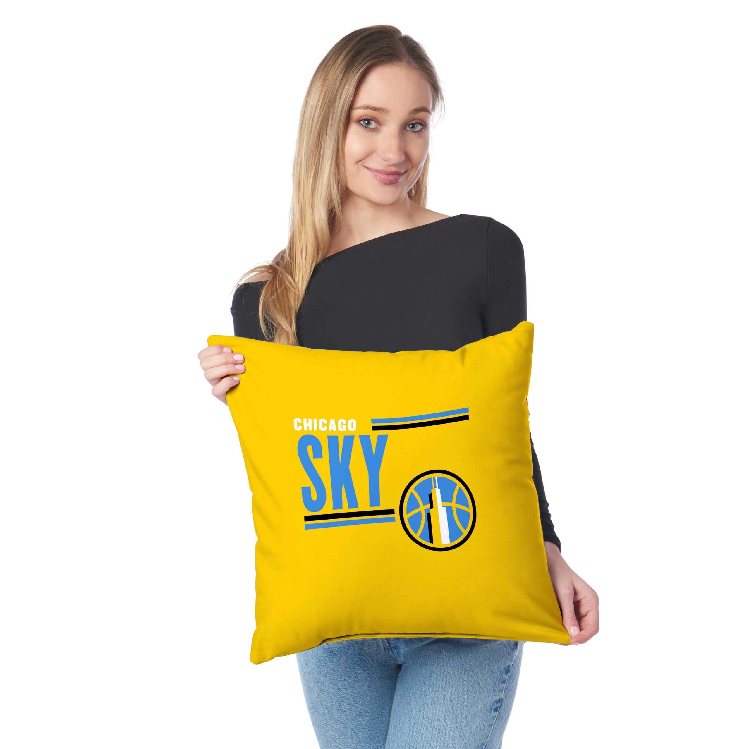 Chicago Sky WNBA Double Down Throw Pillow 18 x 18 inches