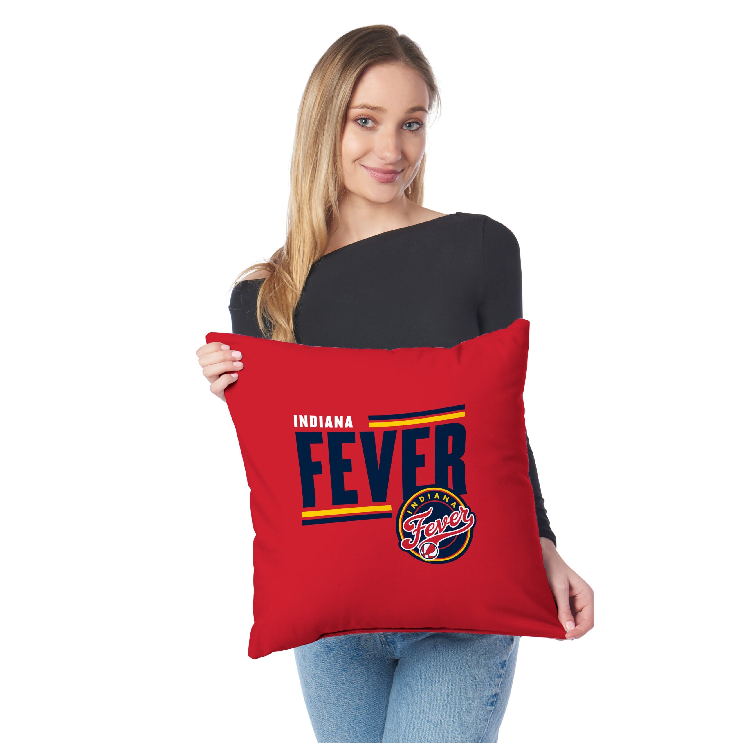 Indiana Fever WNBA Double Down Throw Pillow 18 x 18 inches