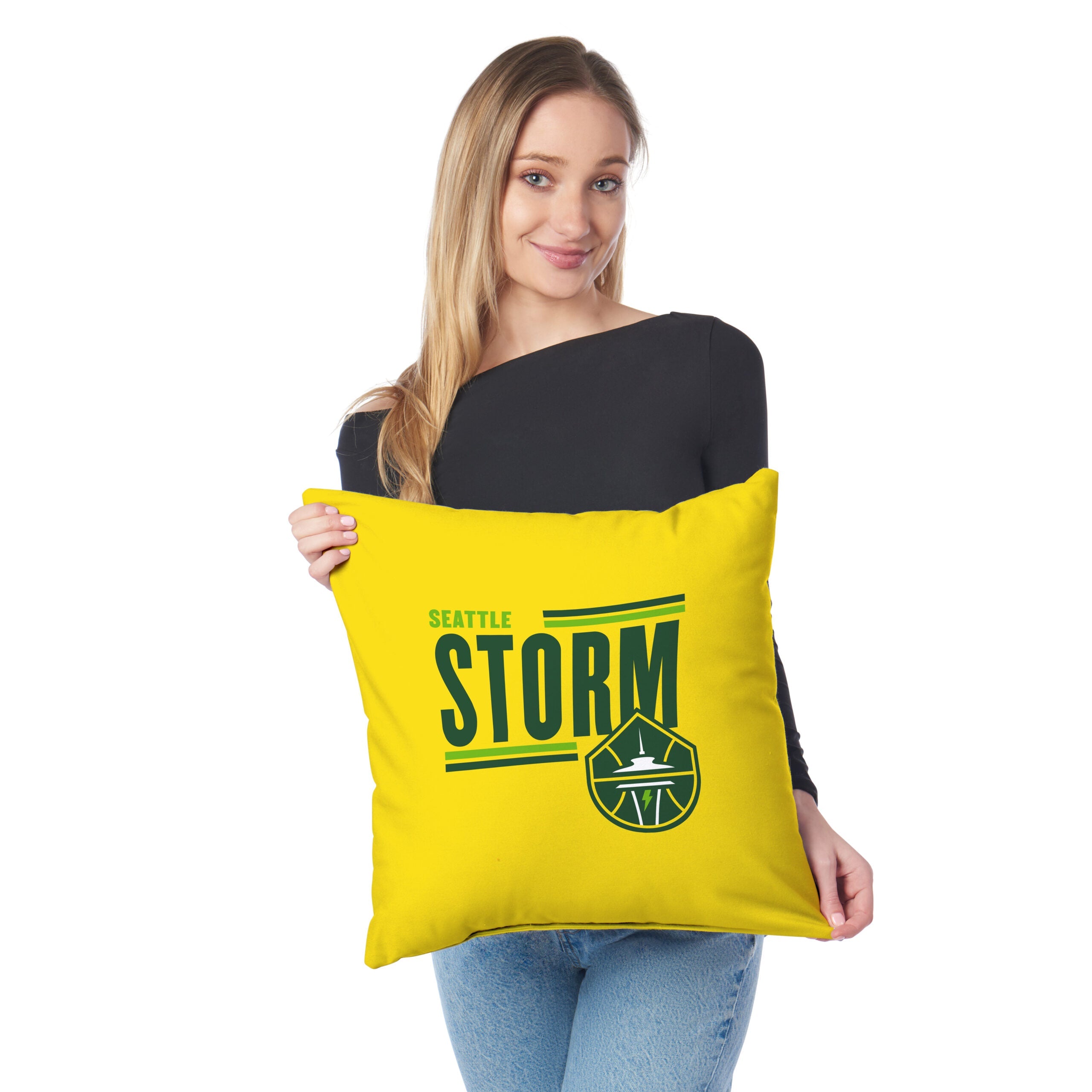 Seattle Storm WNBA Double Down Throw Pillow 18 x 18 inches
