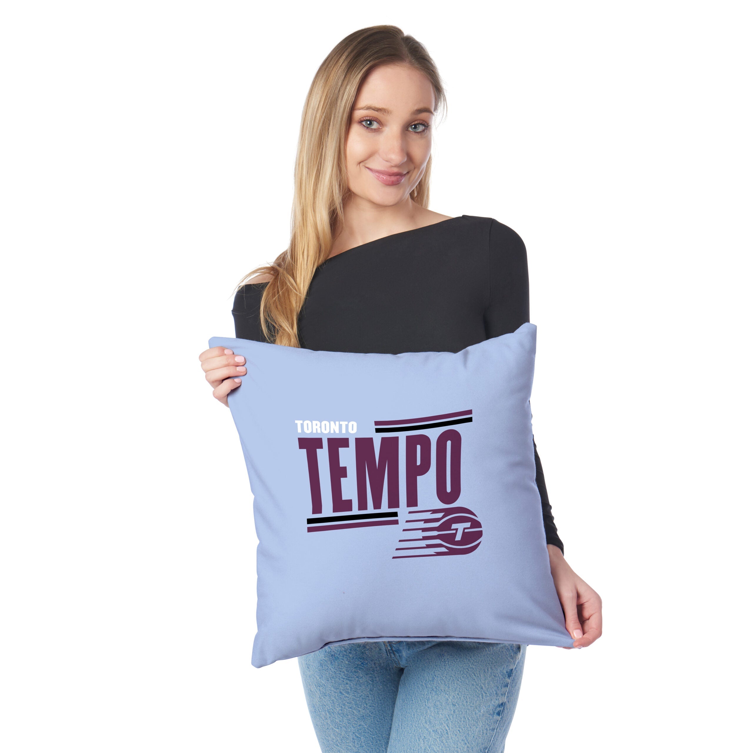 Toronto Tempo WNBA Double Down Throw Pillow 18 x 18 inches