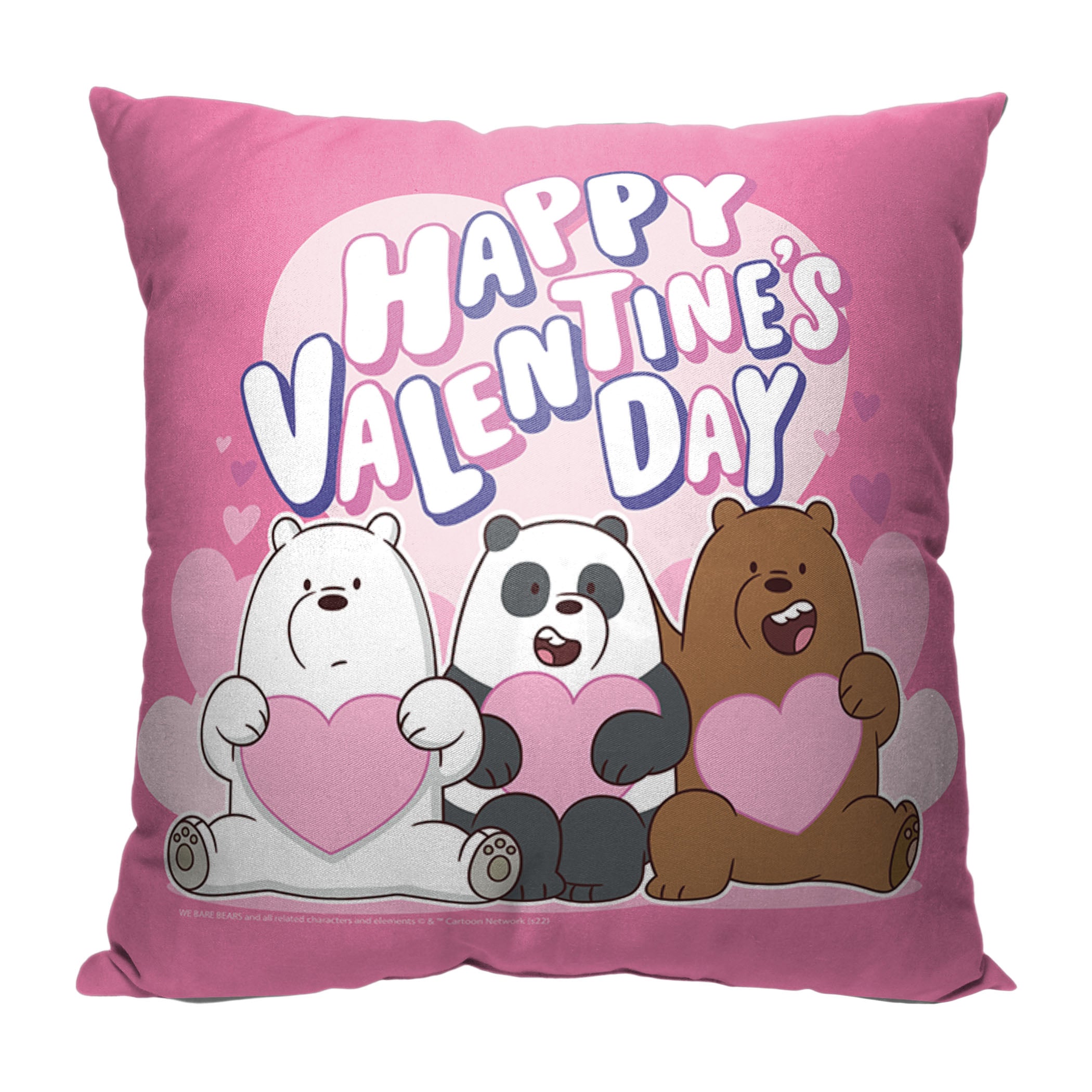 Cartoon Network We Bare Bears Beary Loveable Throw Pillow 18x18 Inches