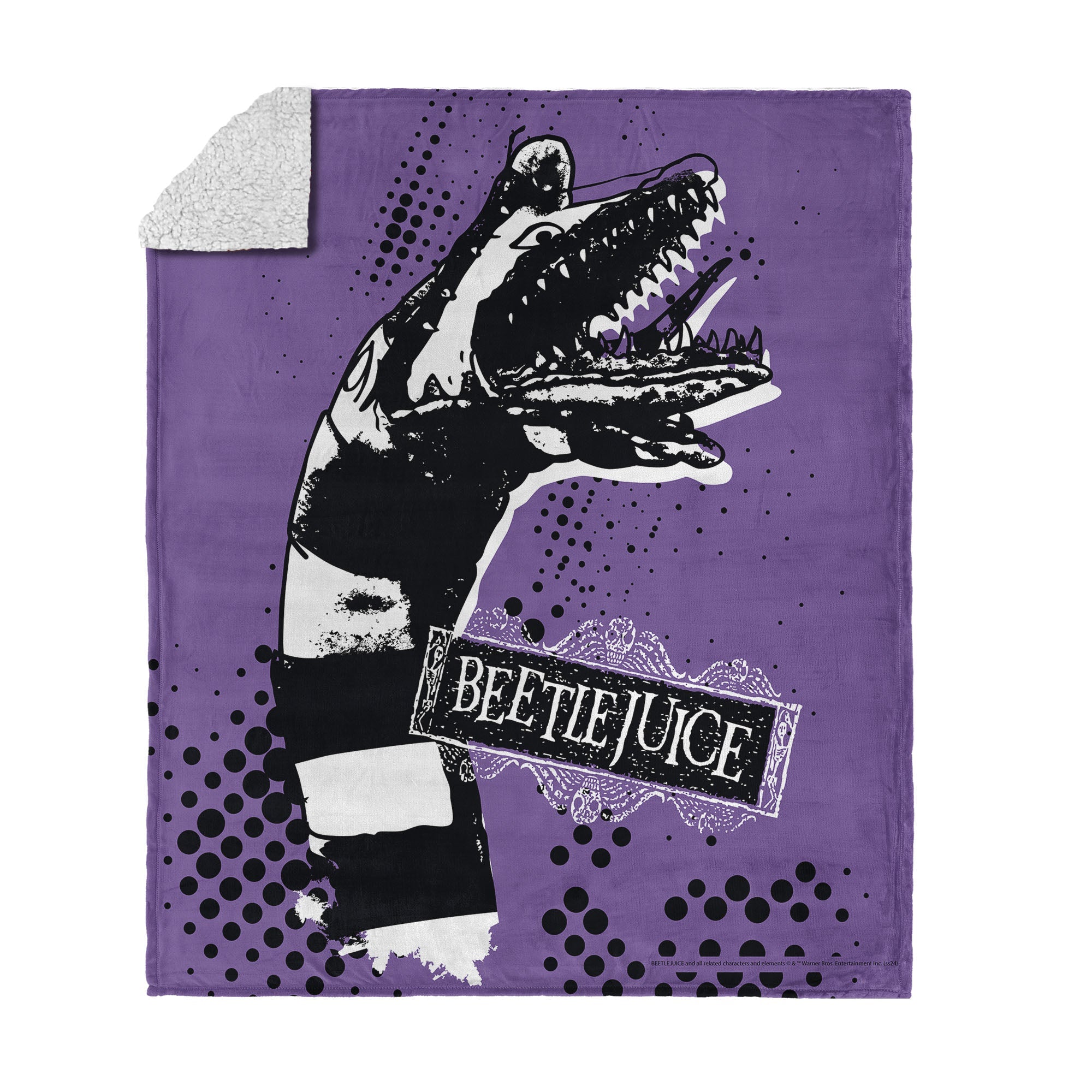 Warner Bros. Beetlejuice I Hate Sandworms Silk Touch Sherpa Throw Blanket 50X60 Inches