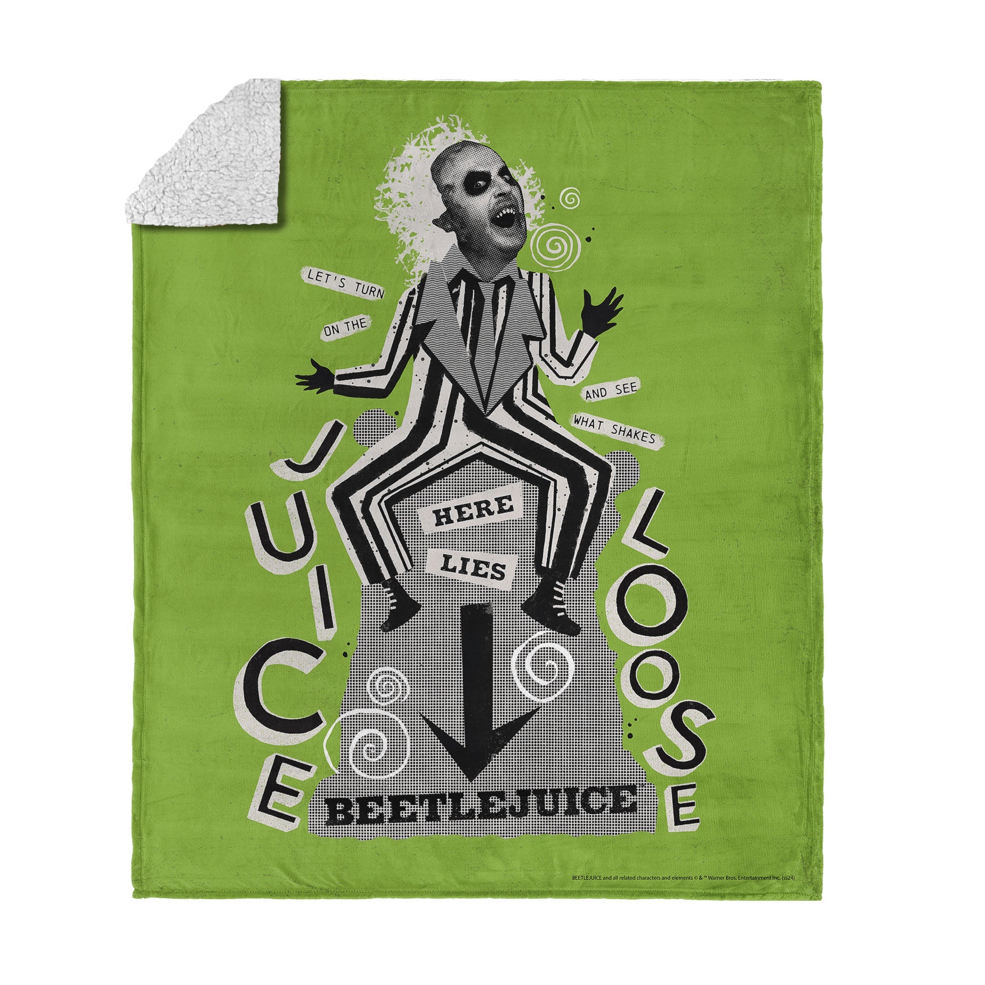Warner Bros. Beetlejuice Juice Is Loose Silk Touch Sherpa Throw Blanket 50X60 Inches