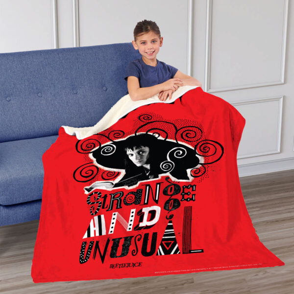 Warner Bros. Beetlejuice So So Strange Silk Touch Sherpa Throw Blanket 50X60 Inches