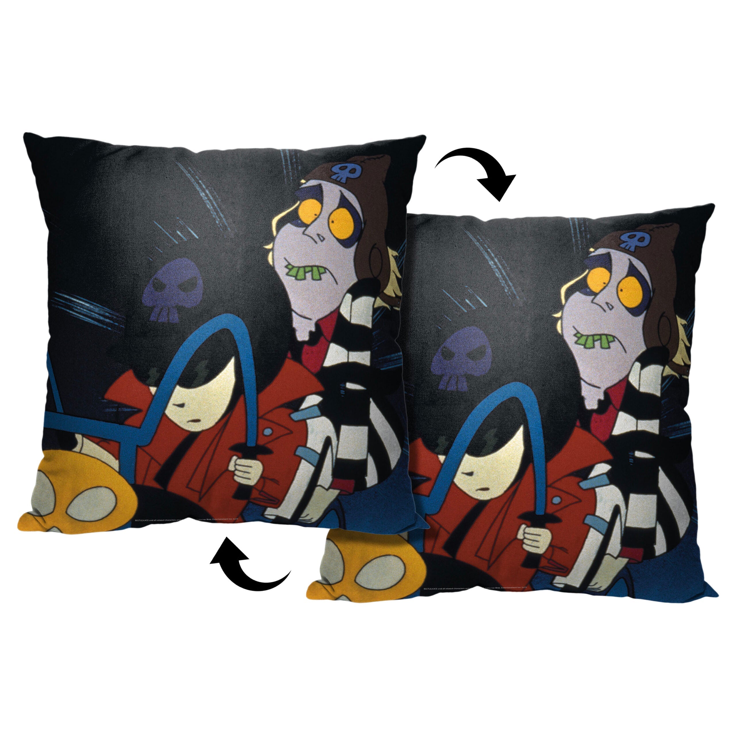 Warner Bros. Beetlejuice Animated Ghost Rider Throw Pillow 18x18 Inches