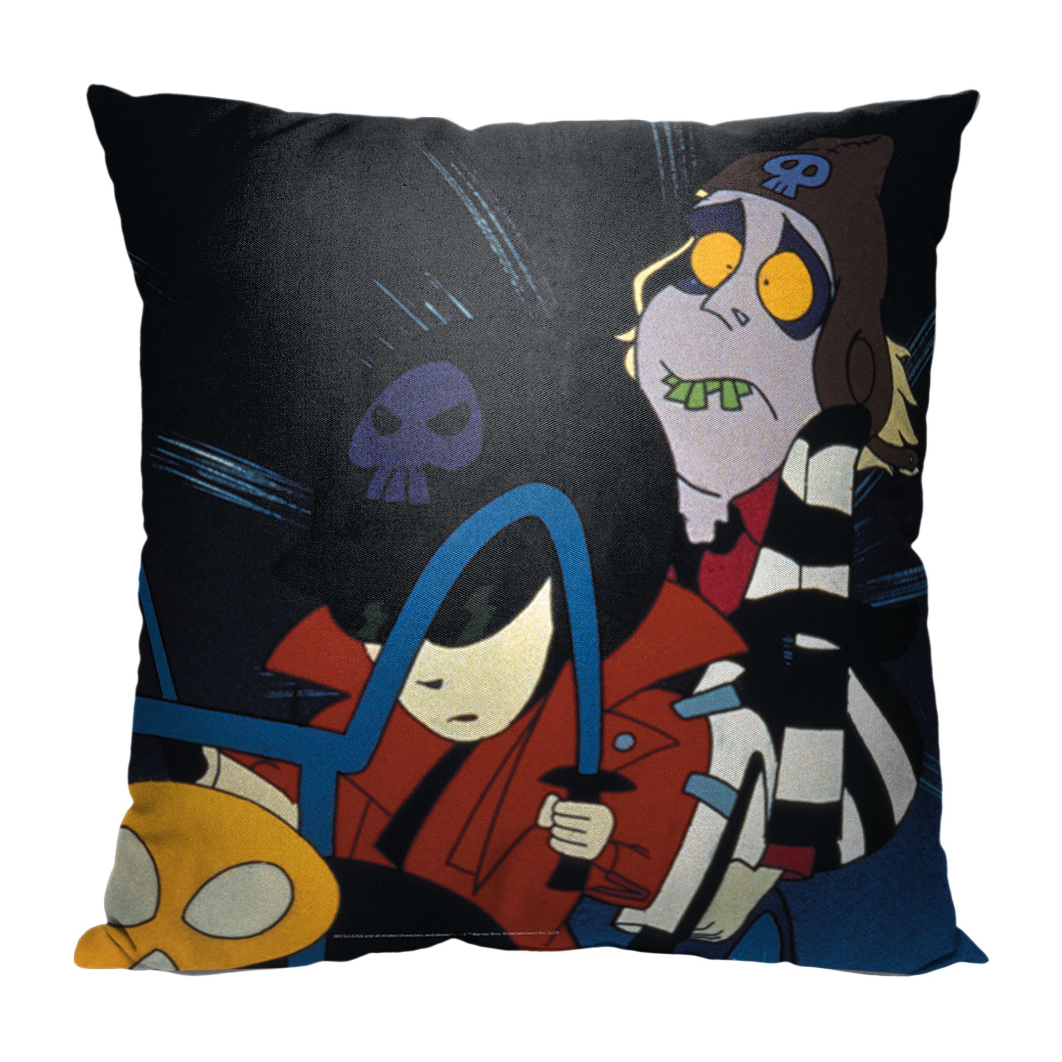 Warner Bros. Beetlejuice Animated Ghost Rider Throw Pillow 18x18 Inches