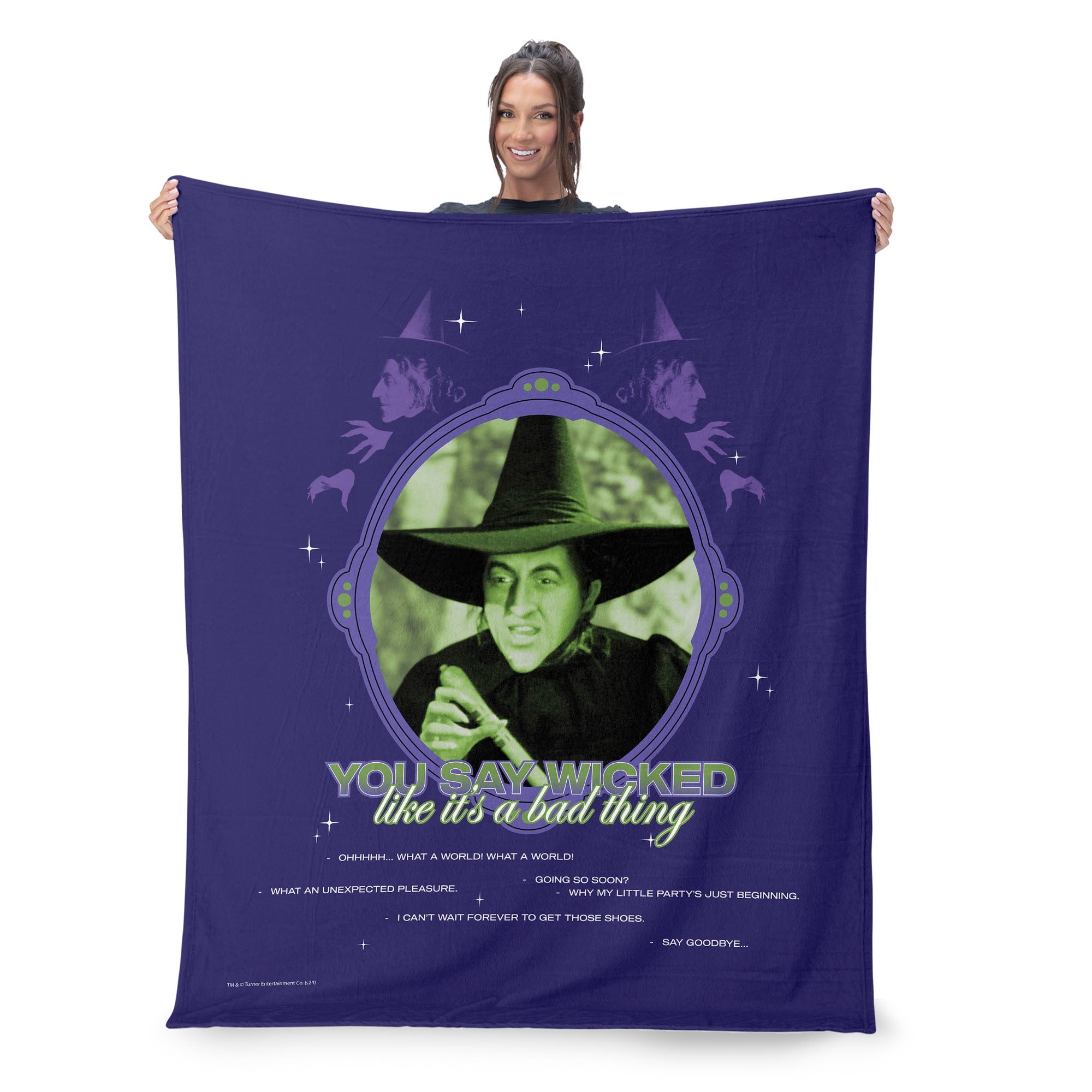 Warner Bros. The Wizard of Oz Wicked Bad Silk Touch Sherpa Throw Blanket 50x60 Inches