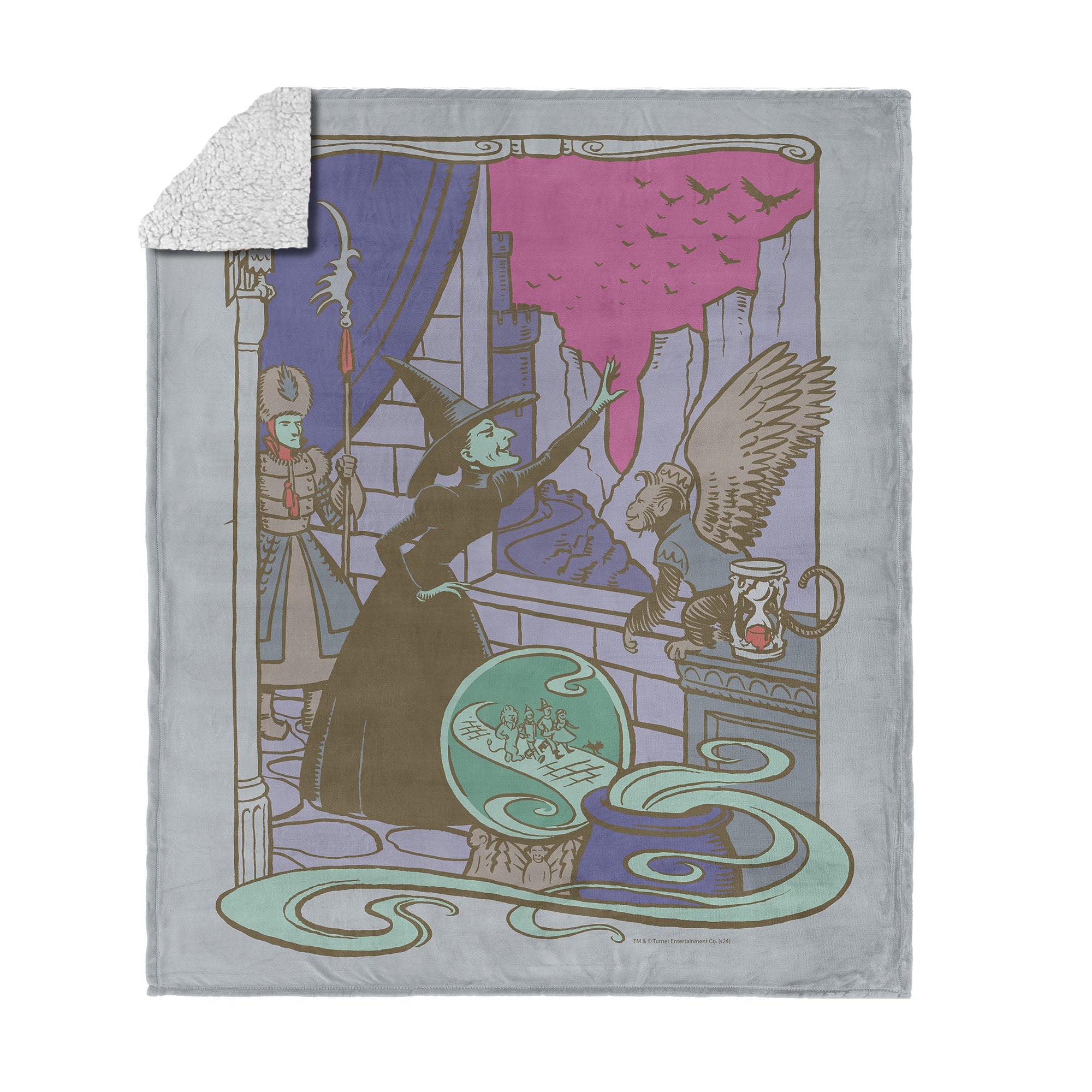 Warner Bros. The Wizard of Oz Wicked Witch Silk Touch Sherpa Throw Blanket 50x60 Inches