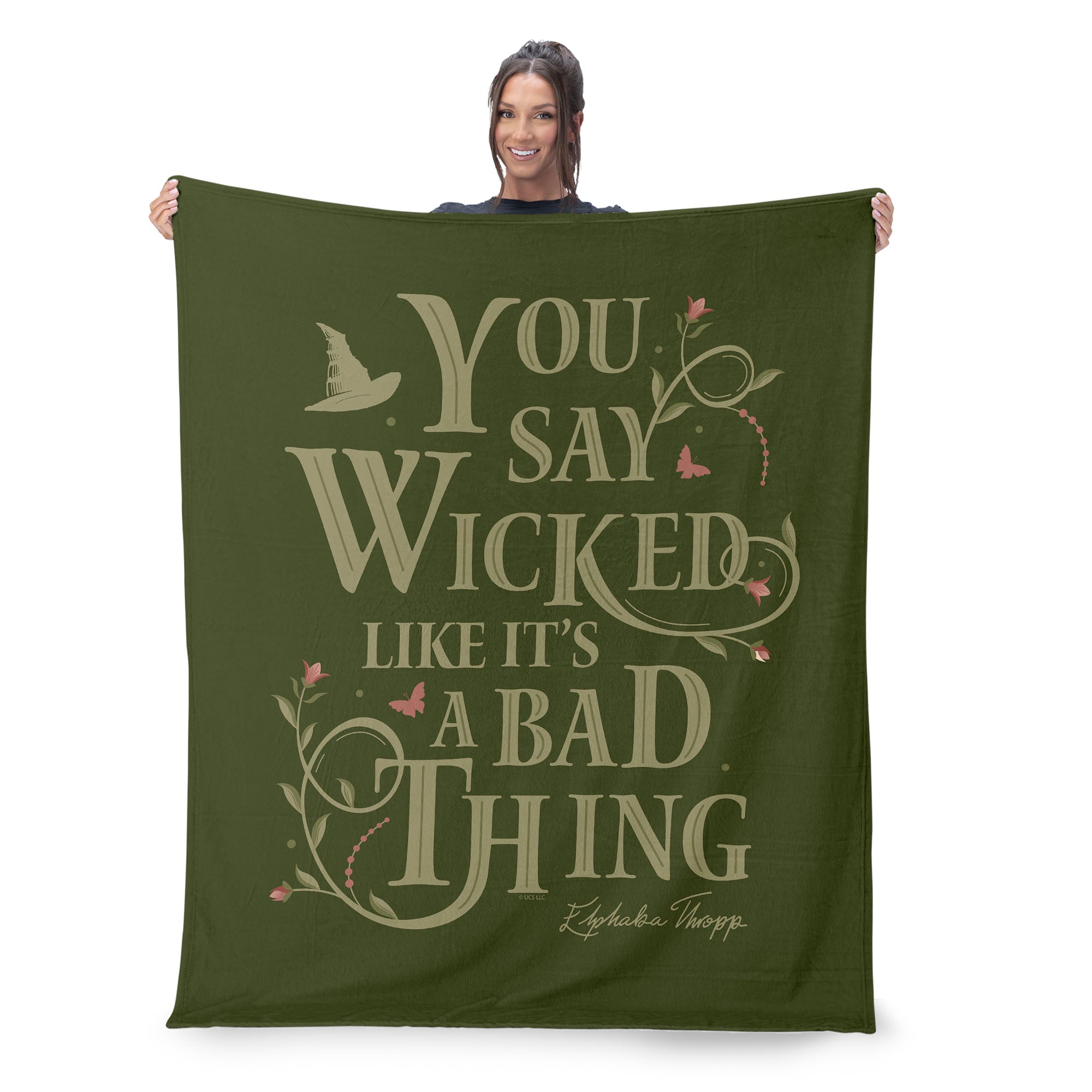 Wicked Say Wicked Silk Touch Sherpa Throw Blanket 50x60 inches