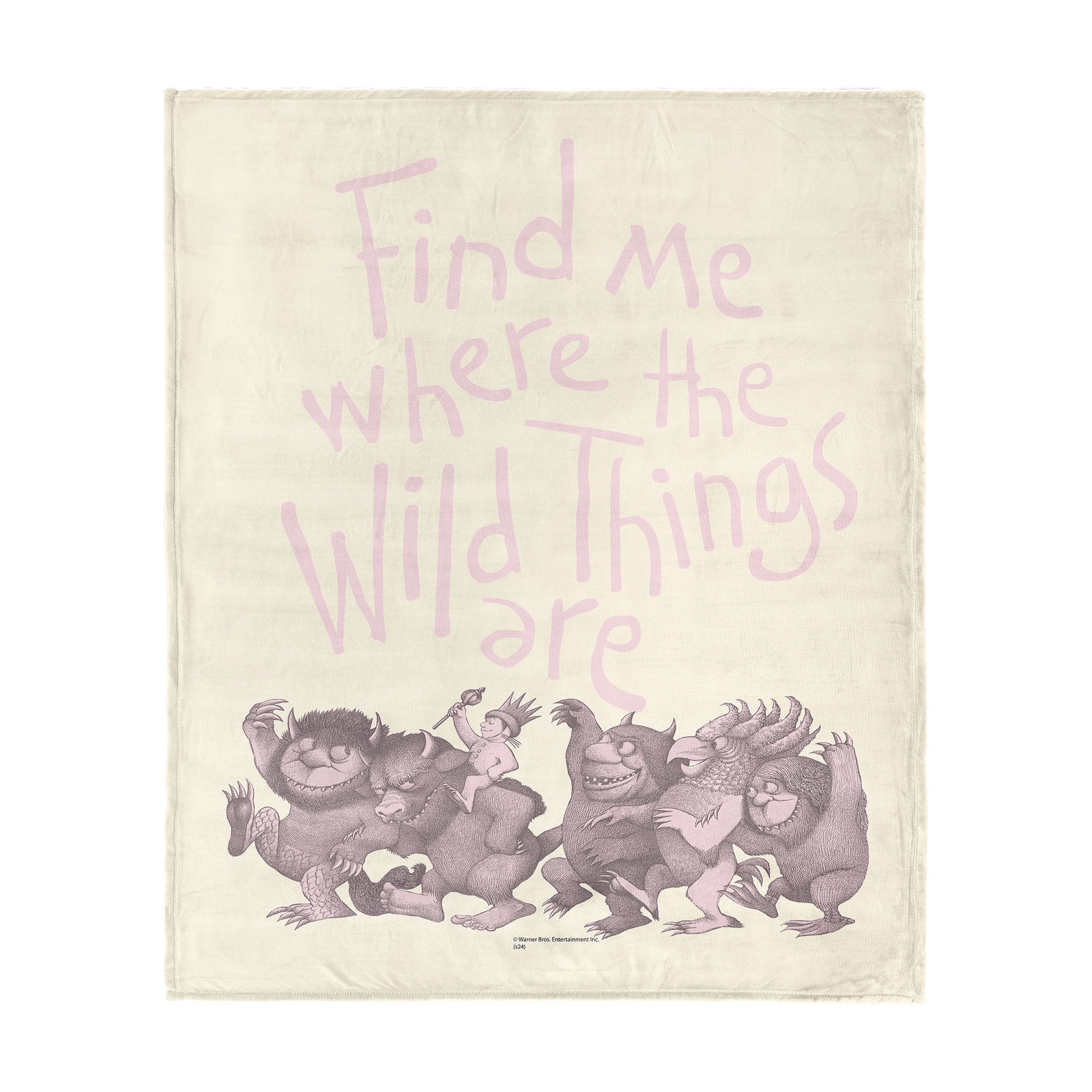 Warner Bros. Where the Wild Things Are Find Me Pink Silk Touch Throw Blanket 50x60 Inches