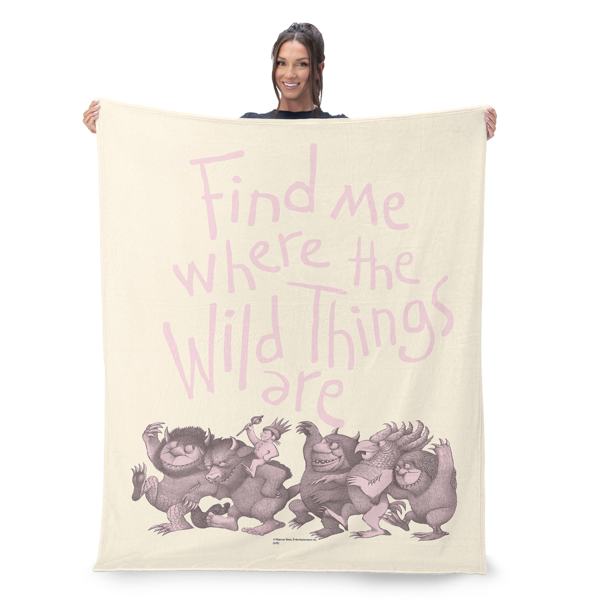 Warner Bros. Where the Wild Things Are Find Me Pink Silk Touch Throw Blanket 50x60 Inches