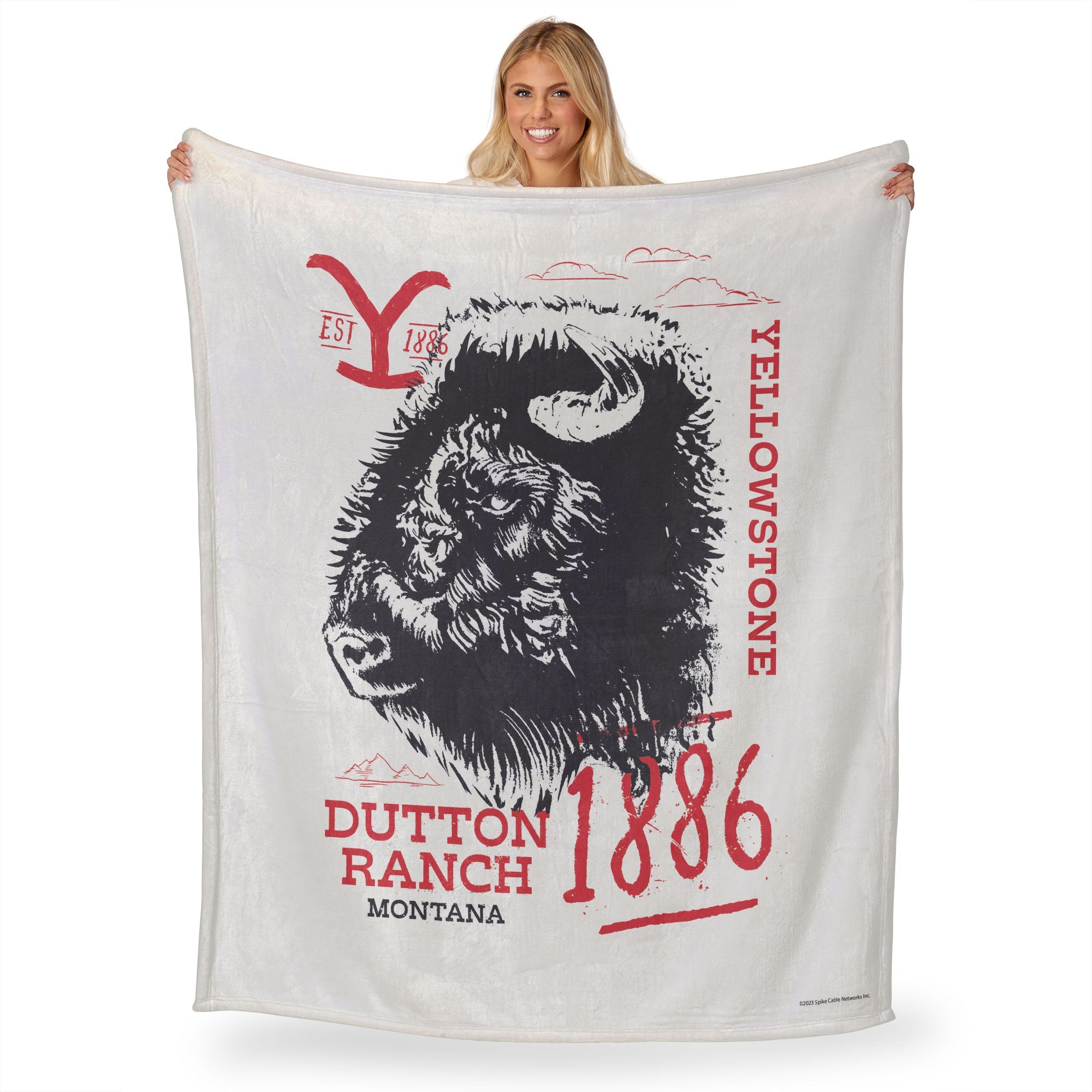 Paramount Yellowstone Bison Head Silk Touch Throw Blanket 50x60 Inches