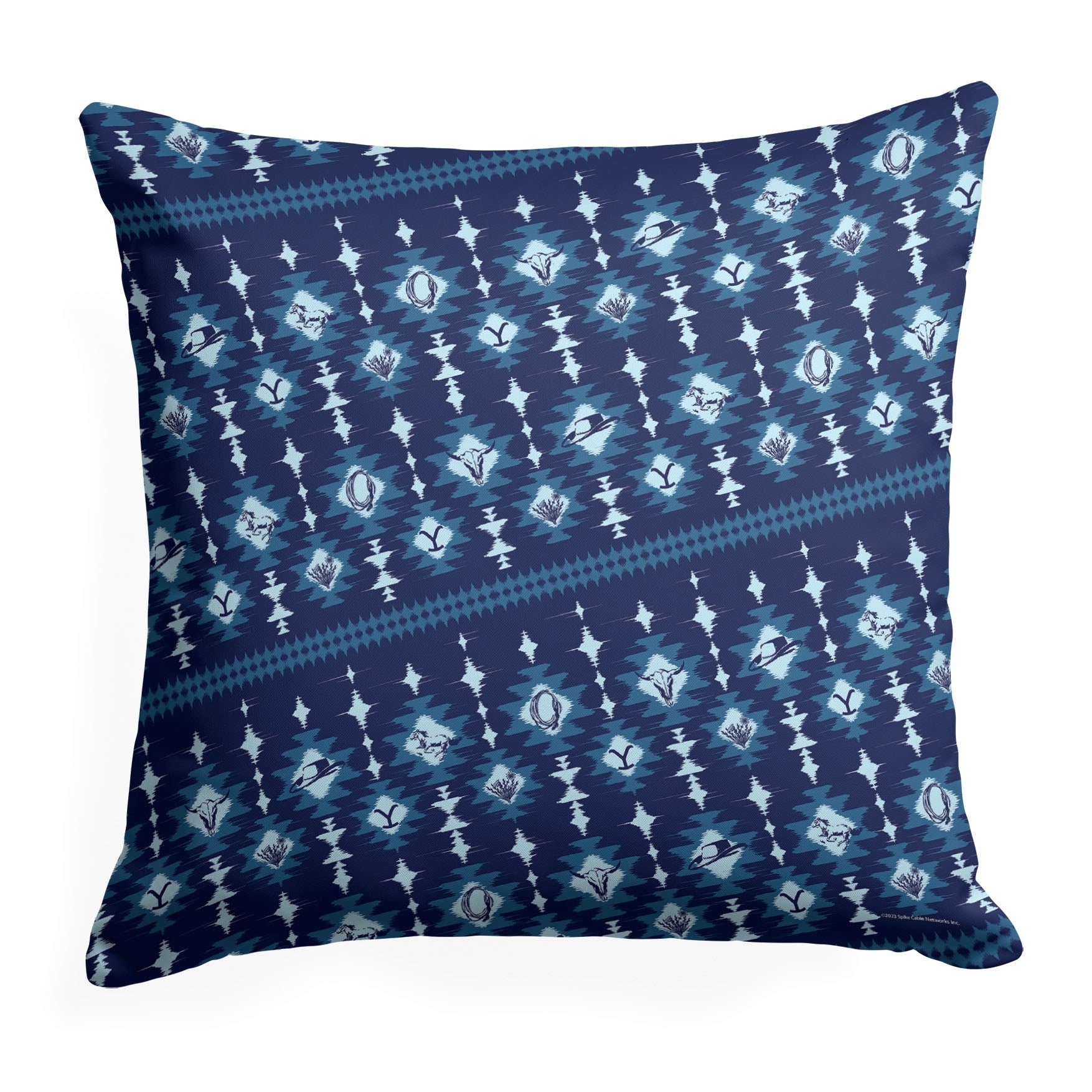 Paramount Yellowstone Blue Holiday Throw Pillow 18x18 Inches