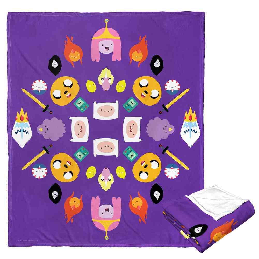 Cartoon Network Adventure Time Adventure Kalidescope Silk Touch Throw Blanket 50x60 Inches