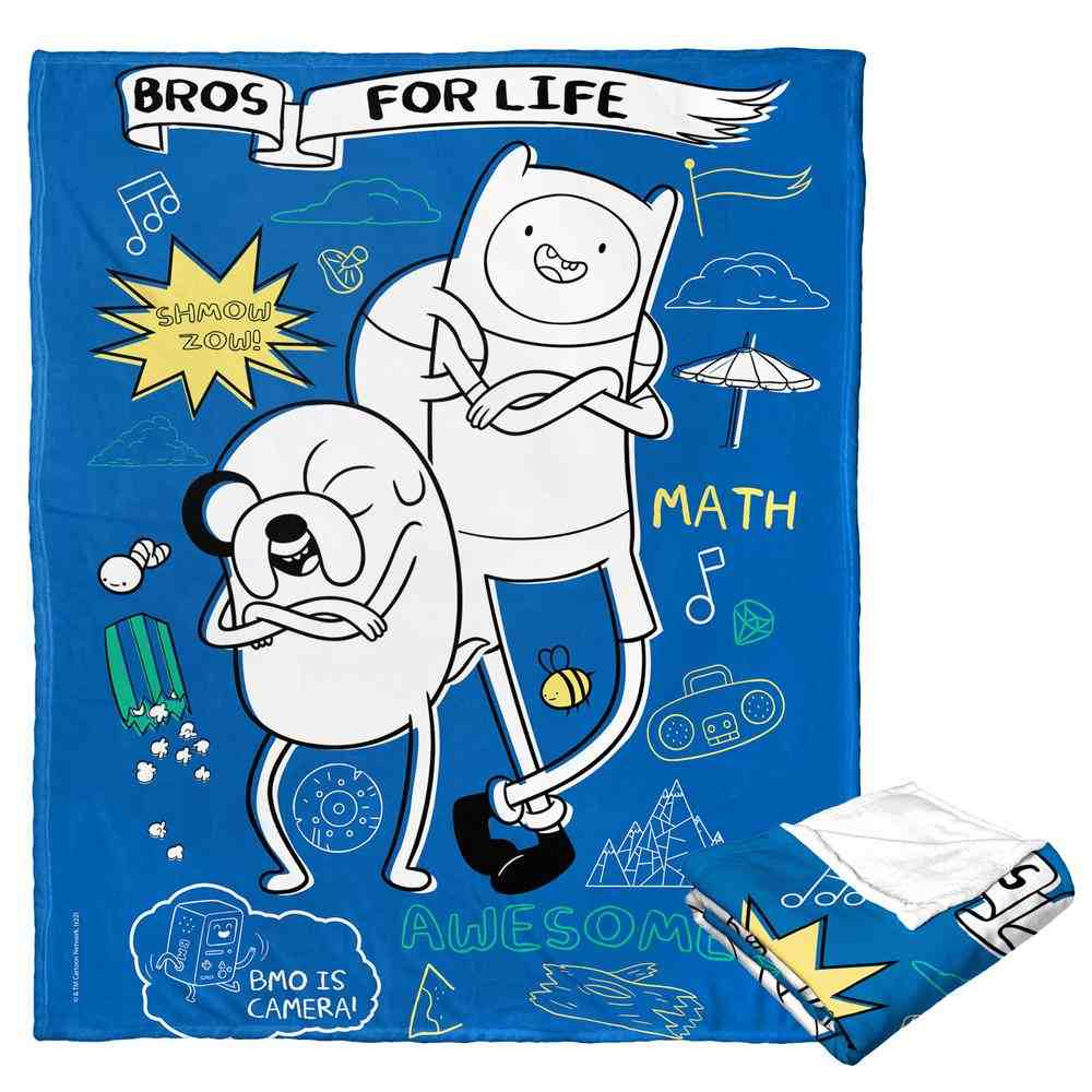 Cartoon Network Adventure Time Bros For Life Silk Touch Throw Blanket 50x60 Inches
