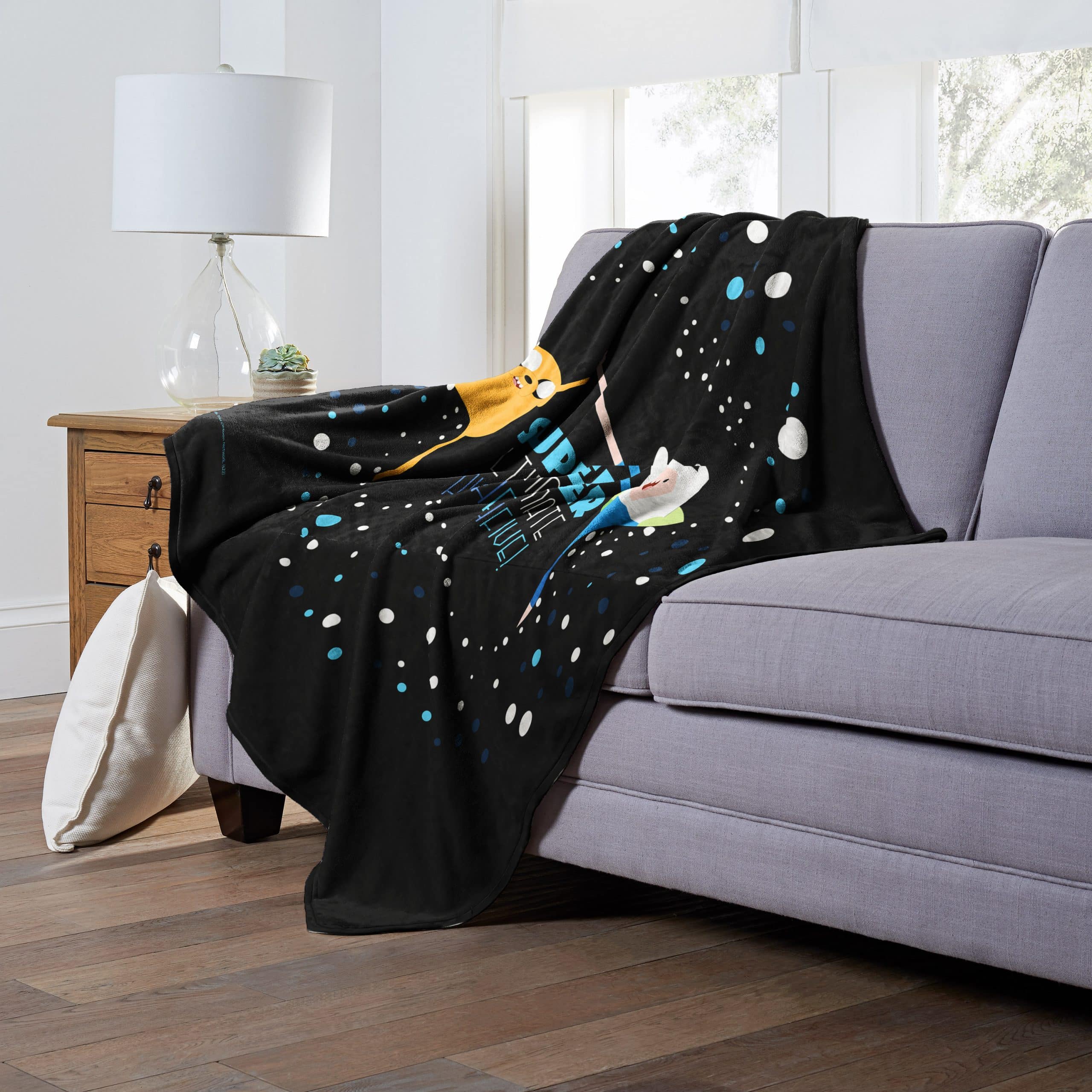 Cartoon Network Adventure Time Super Ultimate High Five Silk Touch Throw Blanket 50x60 Inches