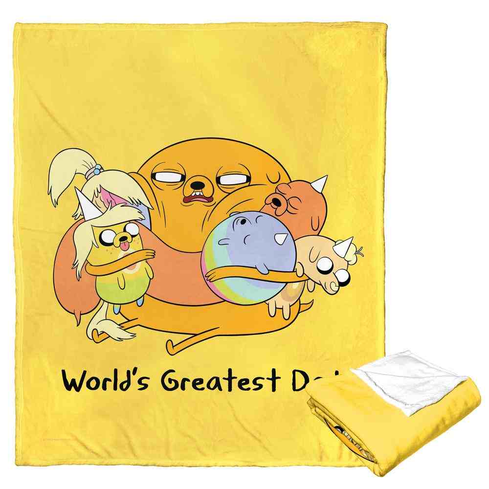 Cartoon Network Adventure Time Worlds Greatest Dad Silk Touch Throw Blanket 50x60 Inches