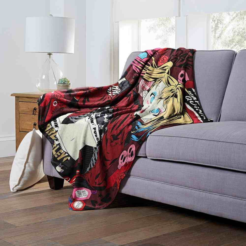 Warner Bros. Batman Harley's Crazy Silk Touch Throw Blanket 50x60 Inches