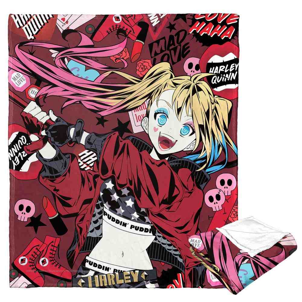 Warner Bros. Batman Harley's Crazy Silk Touch Throw Blanket 50x60 Inches