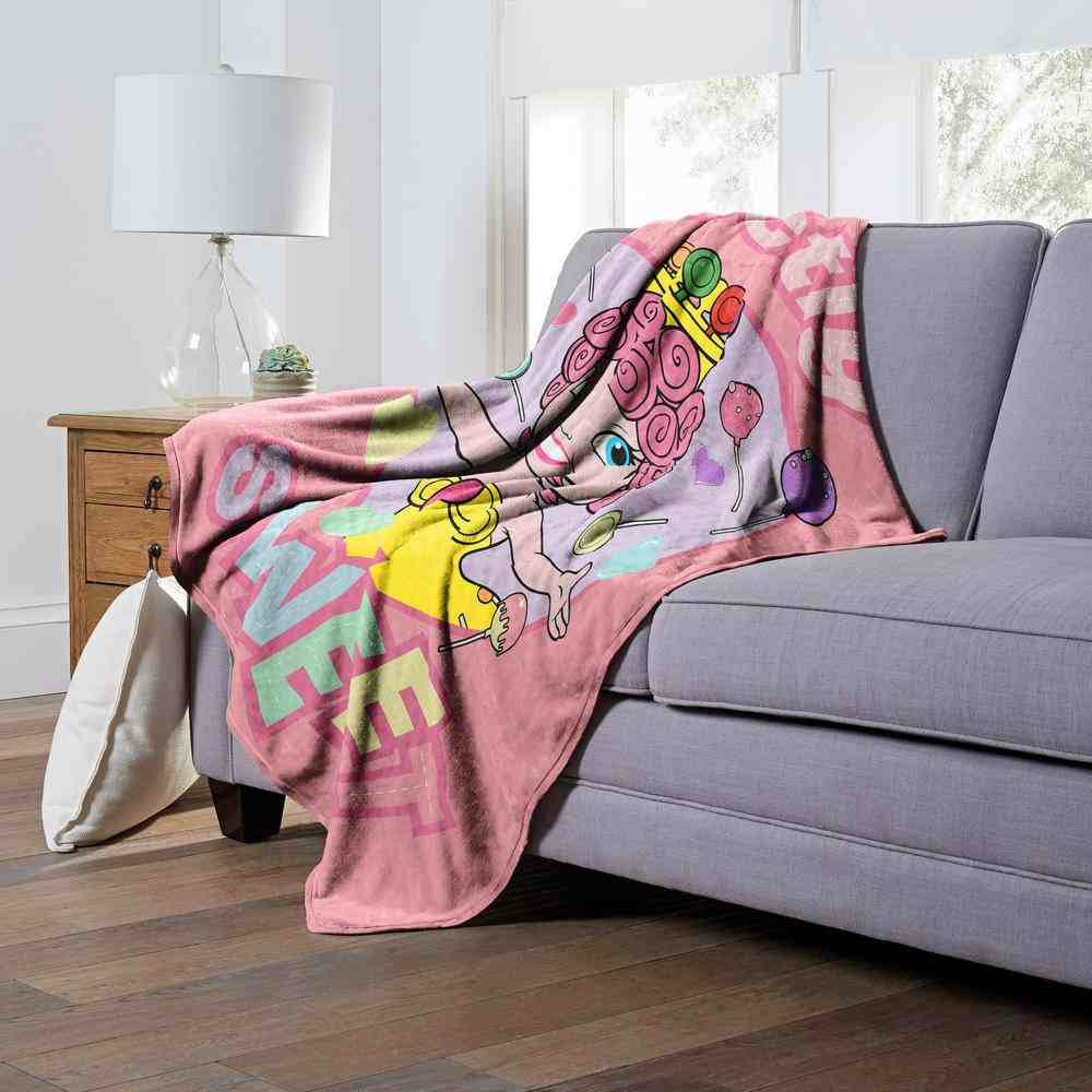 Hasbro Candyland Perfectly Sweet Silk Touch Throw Blanket 50x60 Inches