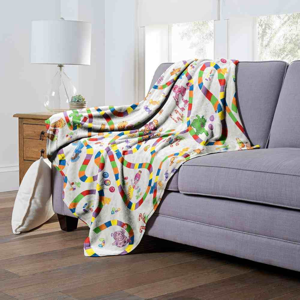 Hasbro Candyland Walk Through Candyland Silk Touch Throw Blanket 50x60 Inches