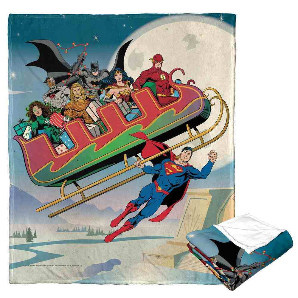 Warner Bros. Justice League Super Sleigh Silk Touch Throw Blanket 50x60 Inches