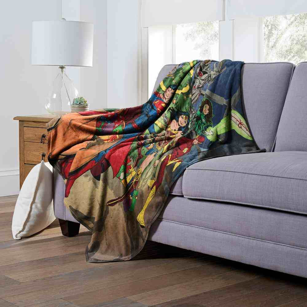 Warner Bros. Justice League Holiday Team Work Silk Touch Throw Blanket 50x60 Inches