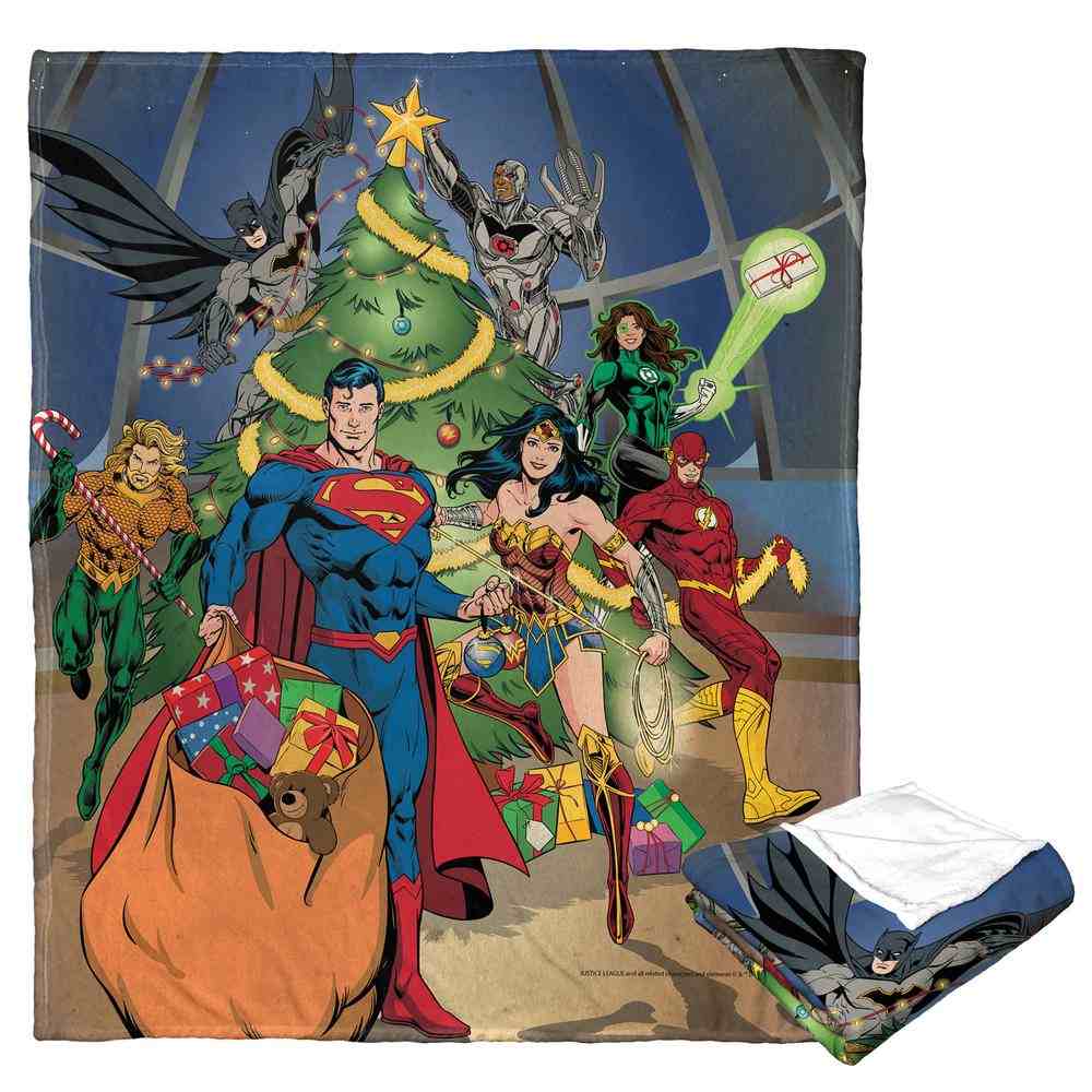 Warner Bros. Justice League Holiday Team Work Silk Touch Throw Blanket 50x60 Inches