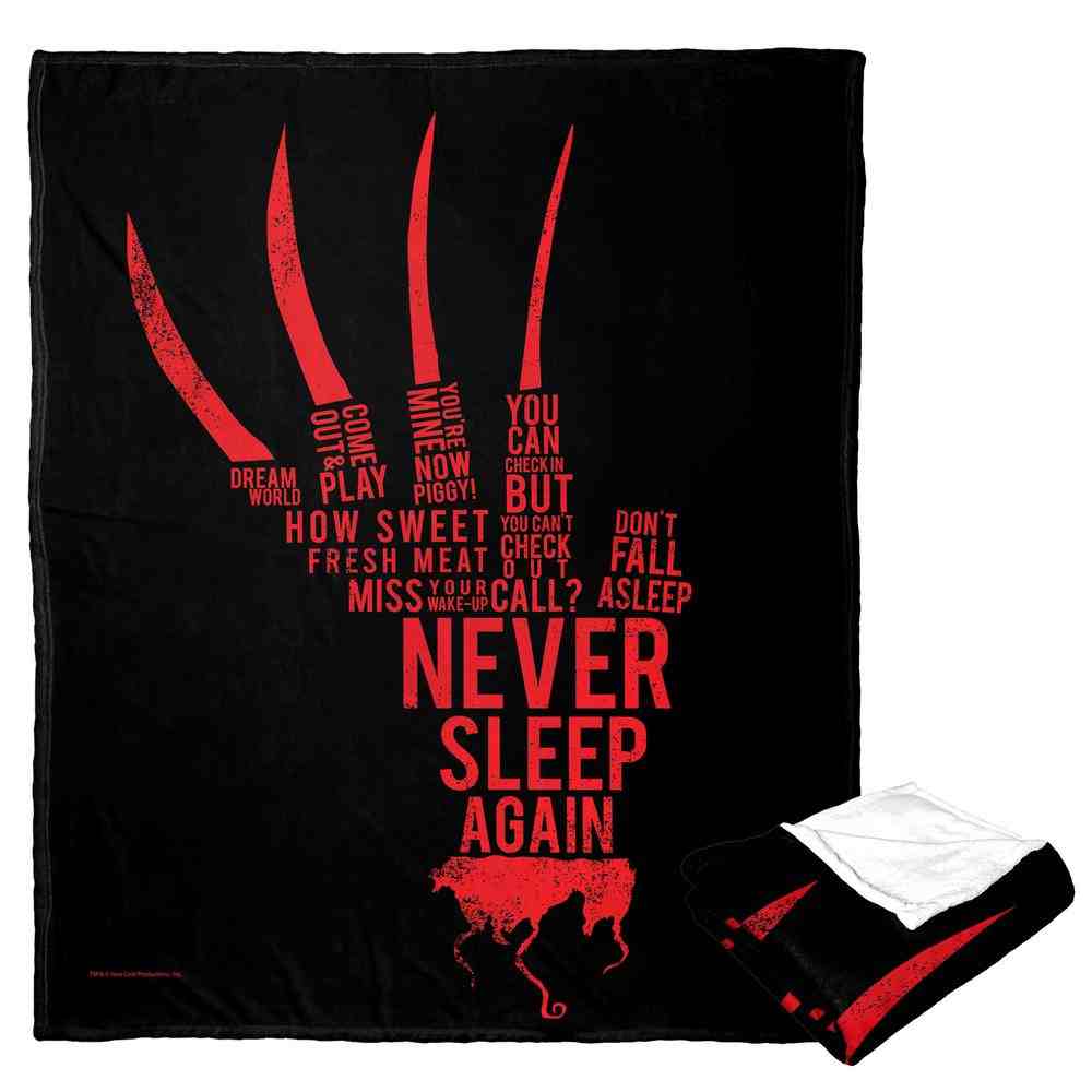 Warner Bros. Nightmare on Elm Street Freddy Quotes Silk Touch Throw Blanket 50x60 Inches
