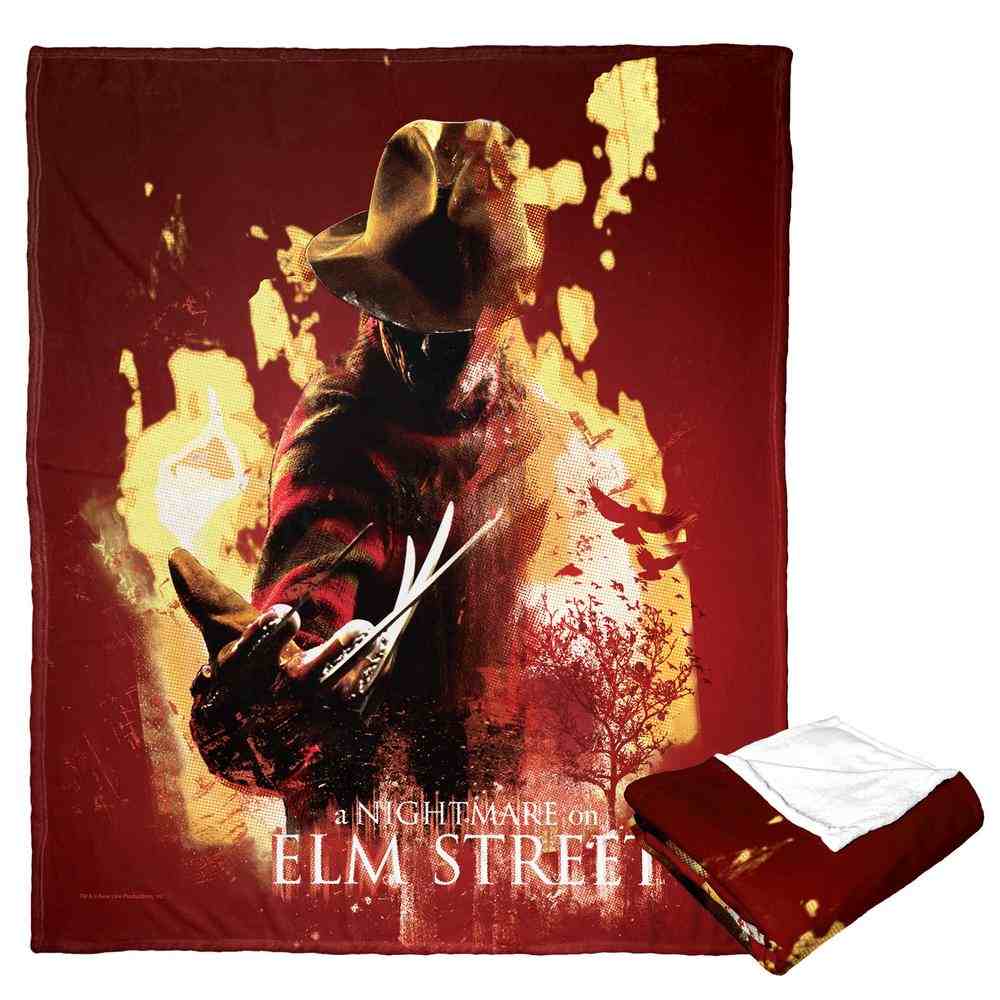 Warner Bros. Nightmare on Elm Street Into The Flames Silk Touch Throw Blanket 50x60 Inches
