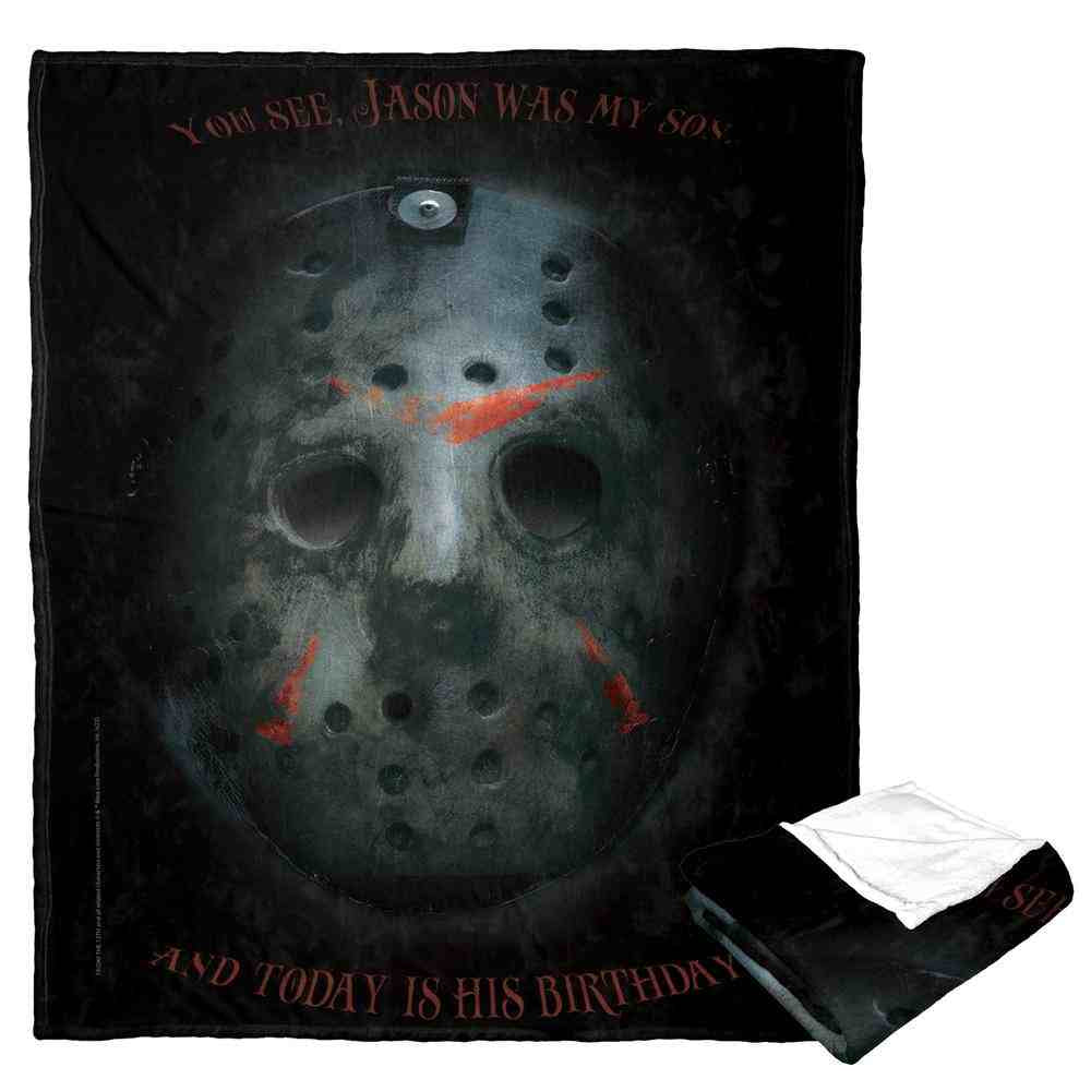 Warner Bros. Friday the 13th Today Is His Birthday Silk Touch Throw Blanket 50x60 Inches